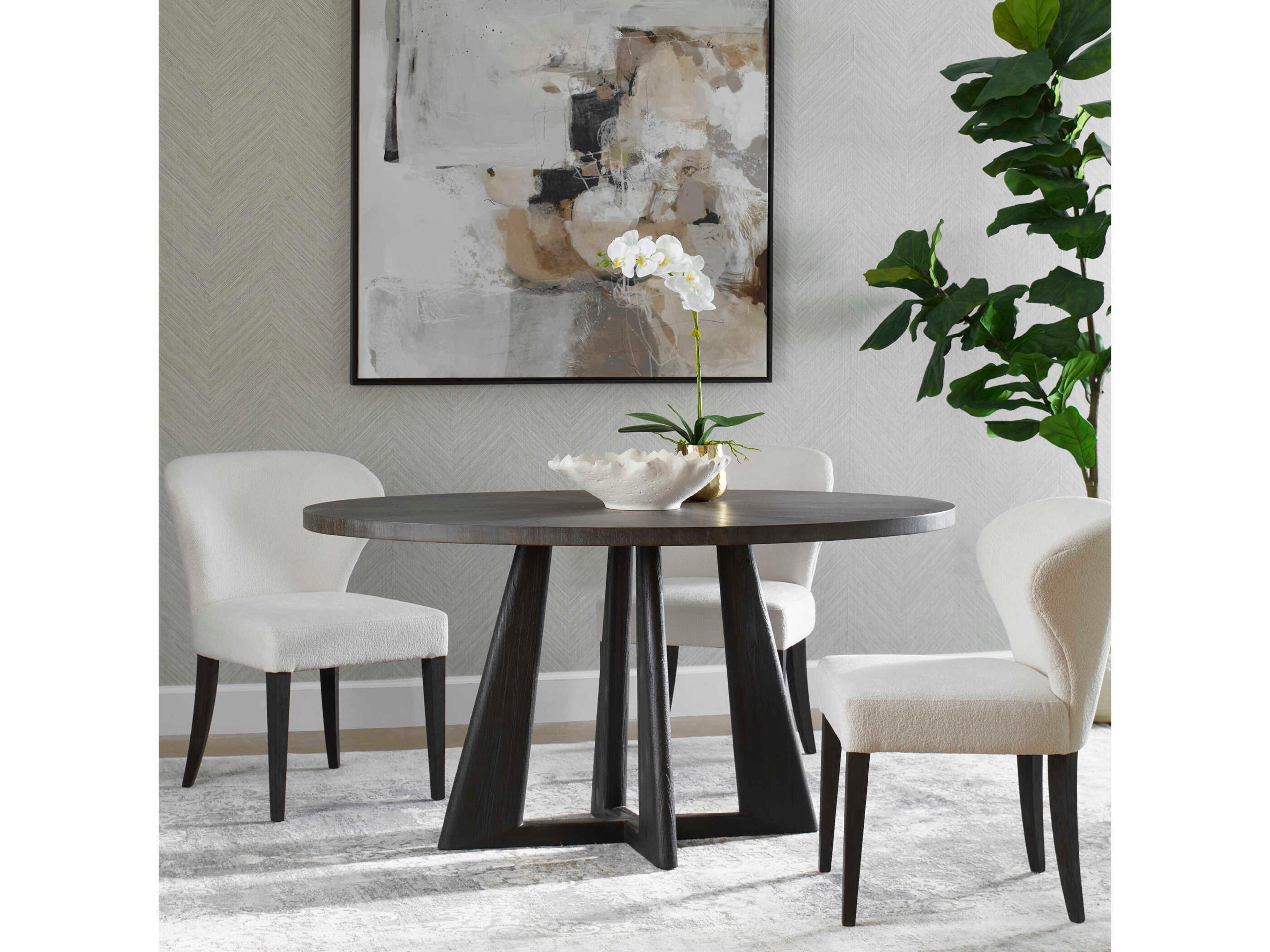 Uttermost Pulsar Oval Wood Light Gray Dining Table