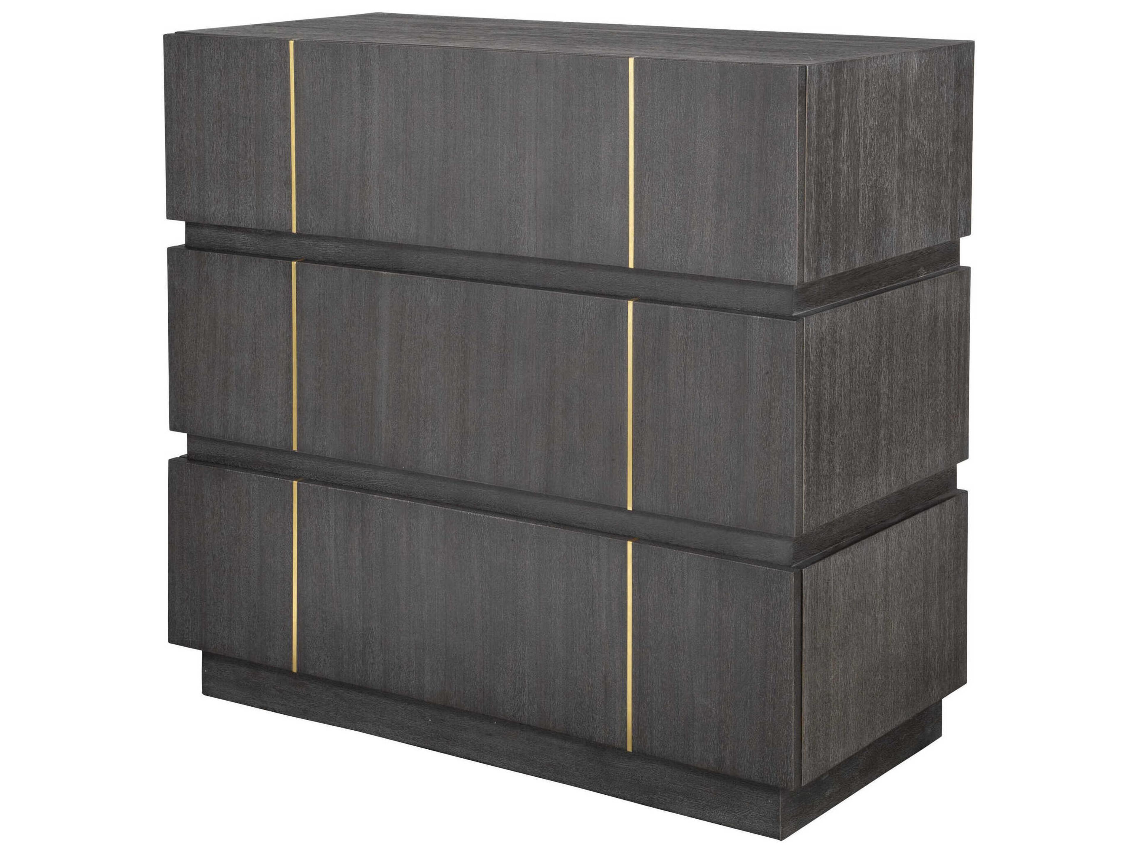 Uttermost Between The Lines Dark Walnut Gray Acacia Wood Accent Chest
