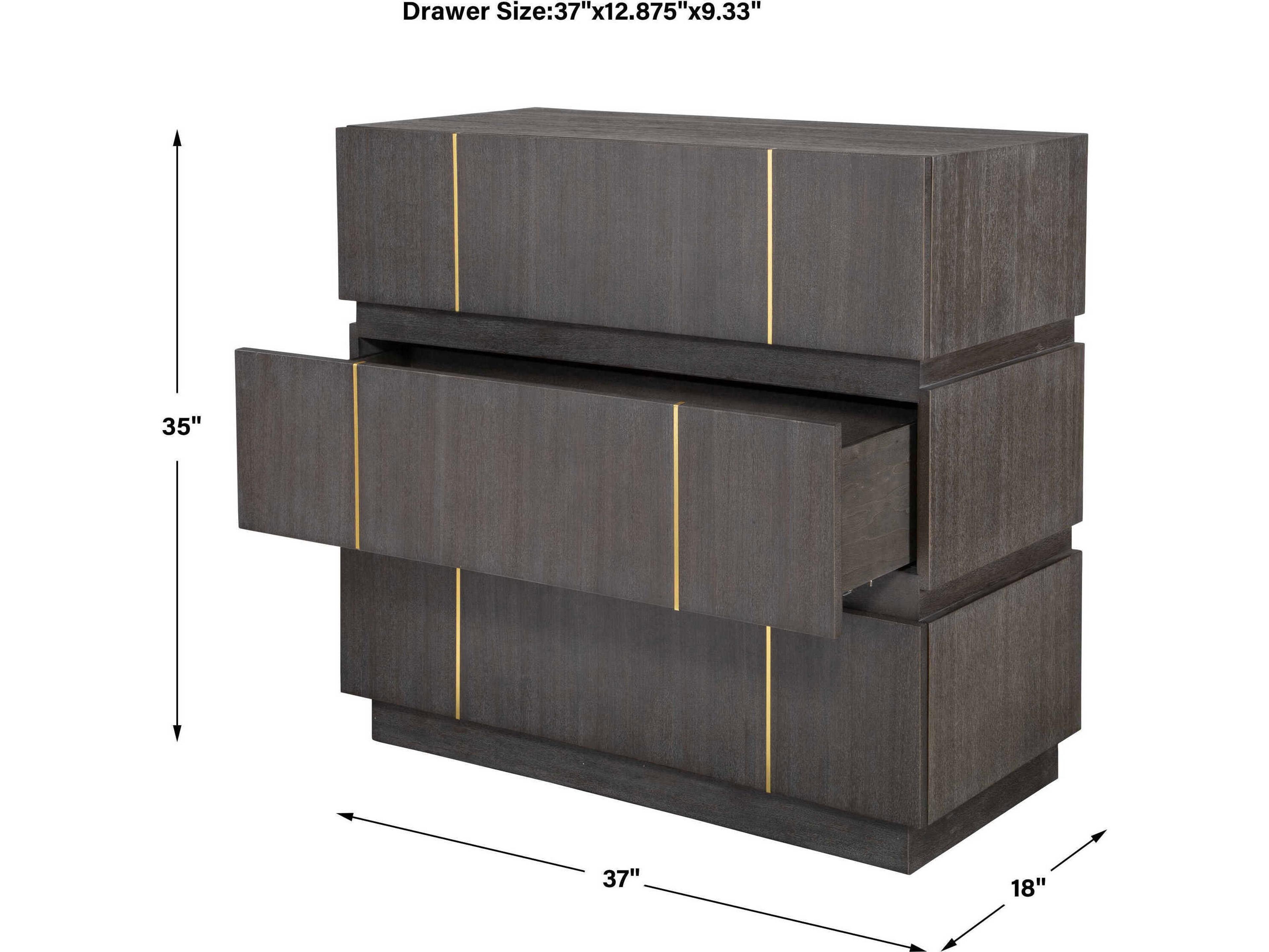 Uttermost Between The Lines Dark Walnut Gray Acacia Wood Accent Chest