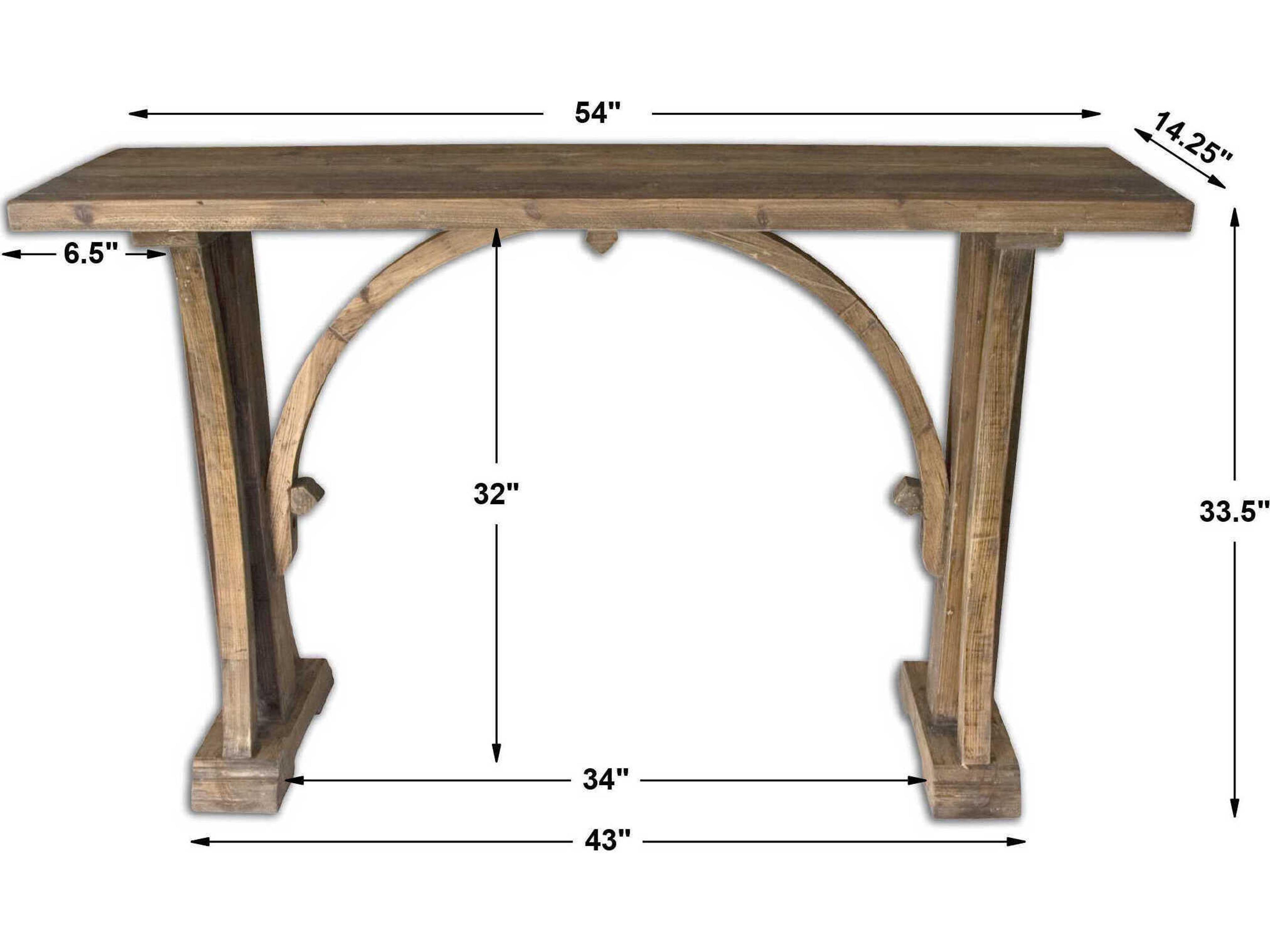 Uttermost Genessis Reclaimed Wood Rectangular Sun Bleached Console Table