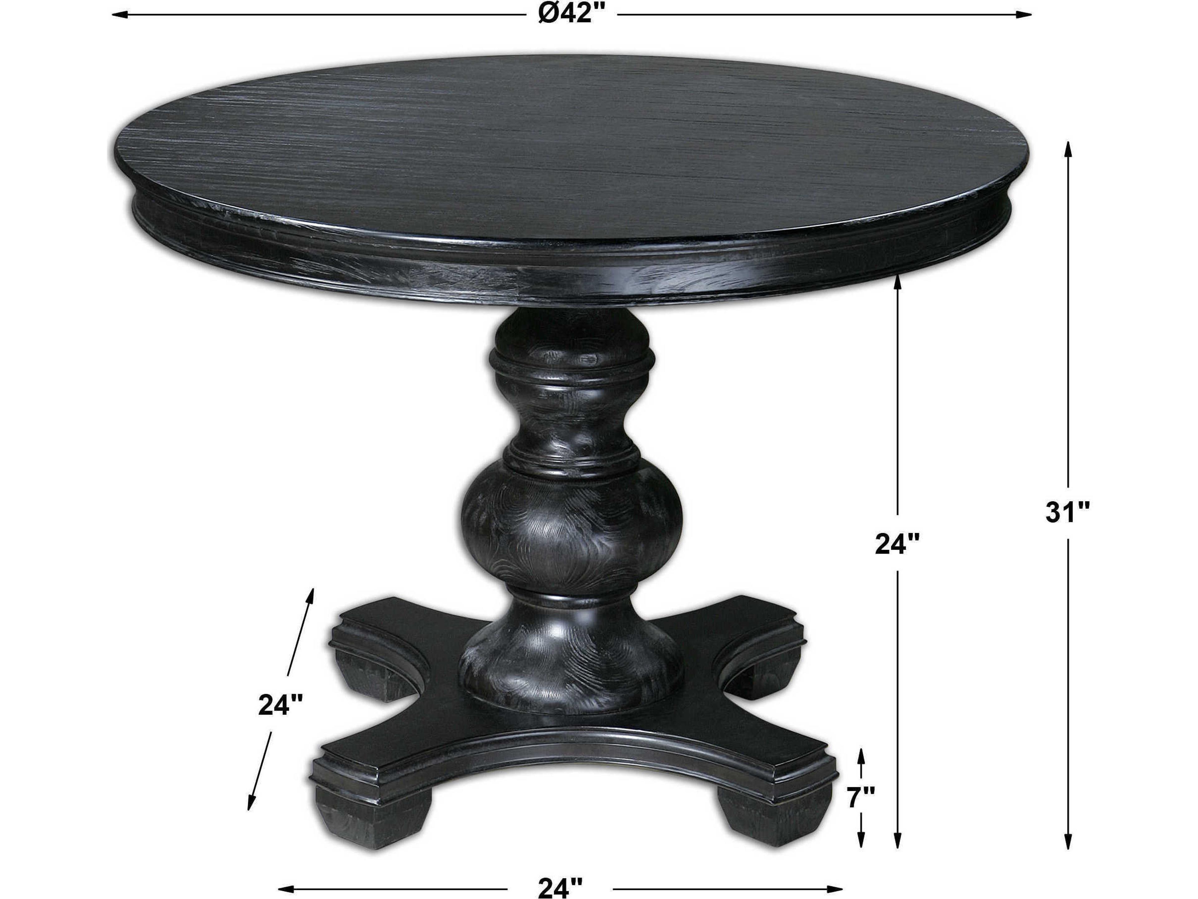 Uttermost Brynmore Round Wood Satin Black Dining Table