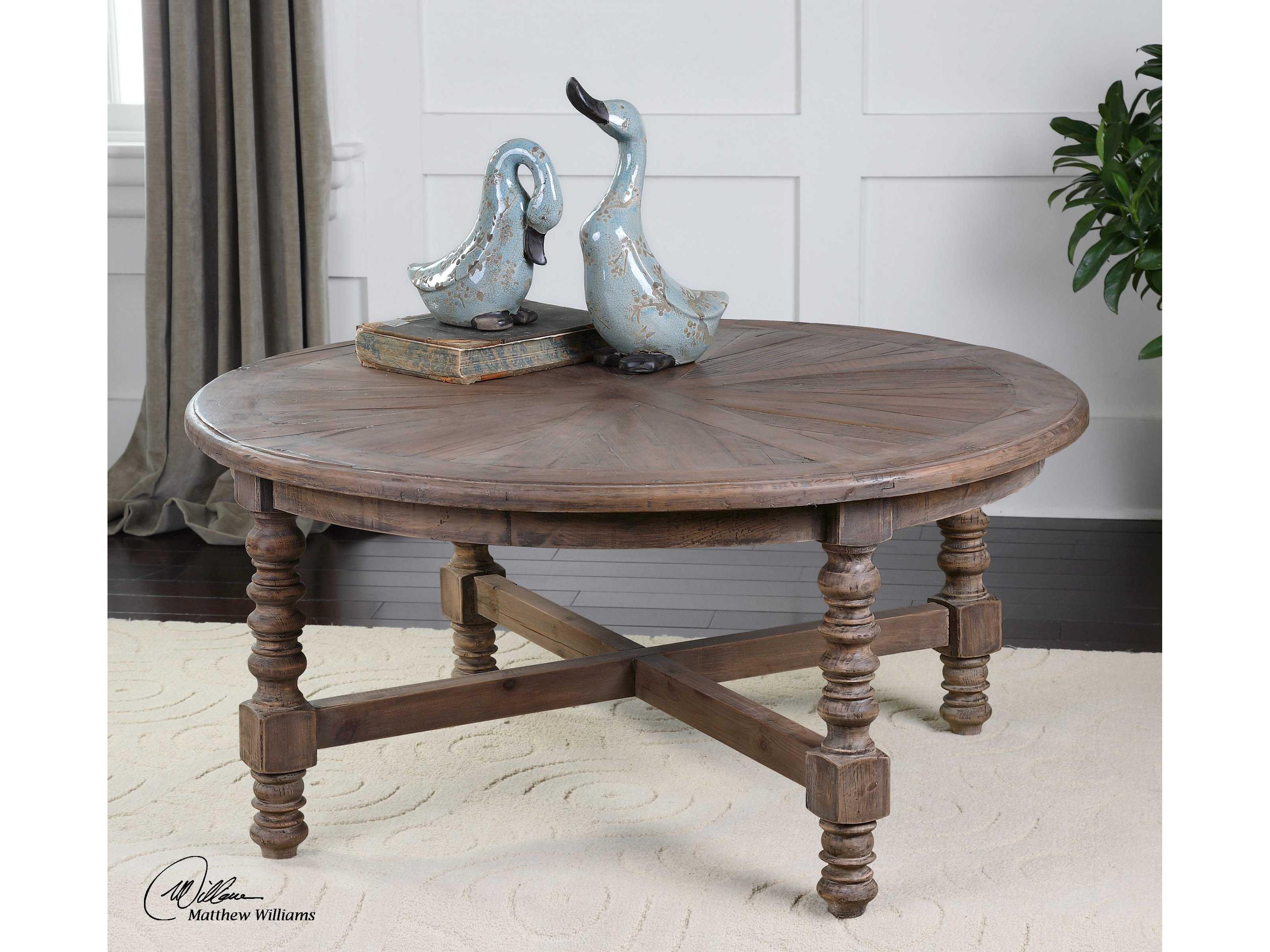 Uttermost Samuelle Round Wood Natural Coffee Table