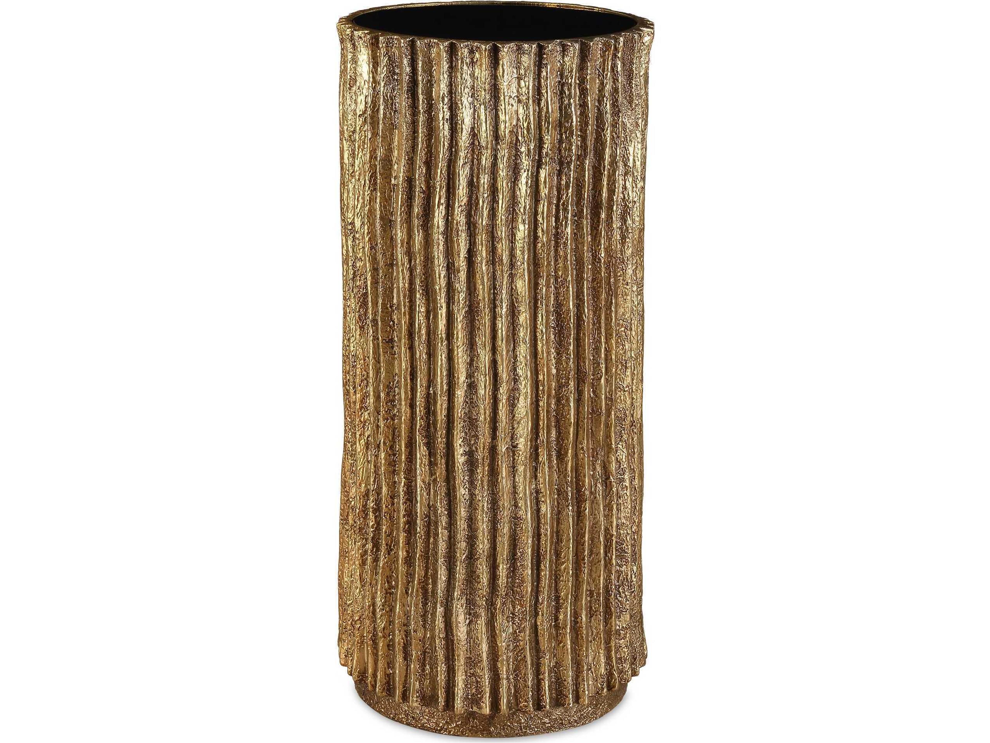 Echo Round Glass Antique Gold End Table