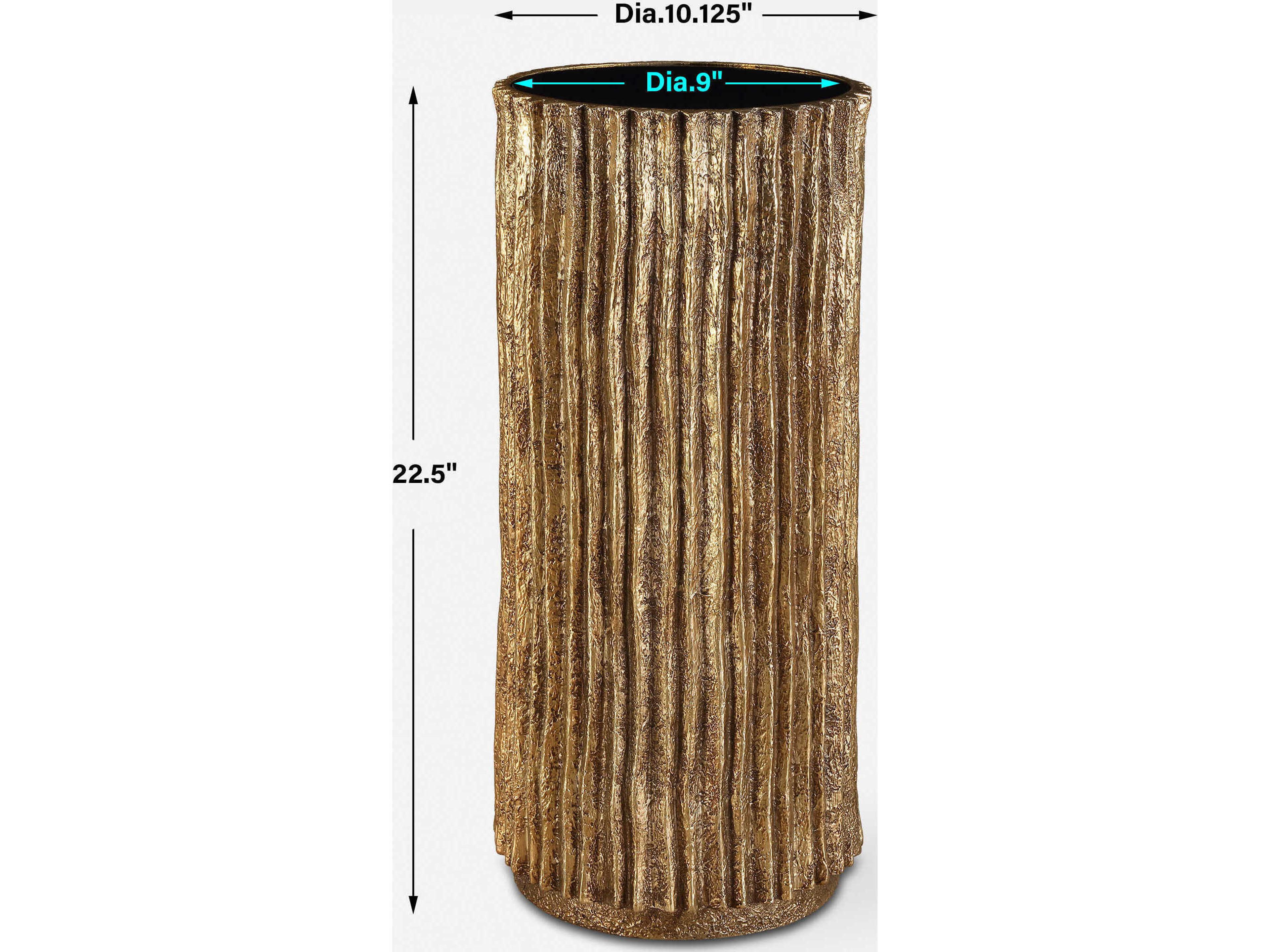 Uttermost Echo Round Glass Antique Gold End Table