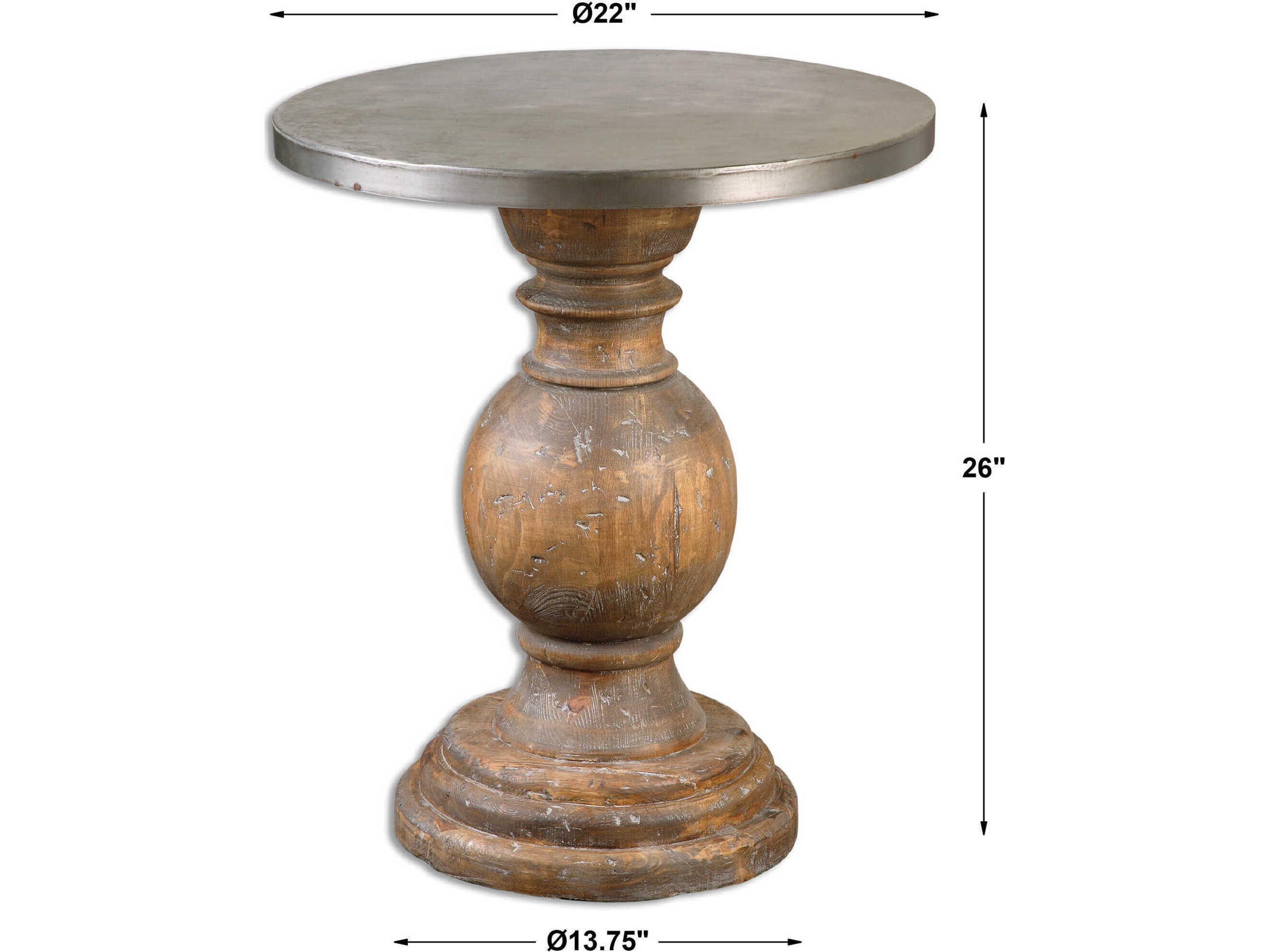 Uttermost Blythe Round Metal Natural End Table