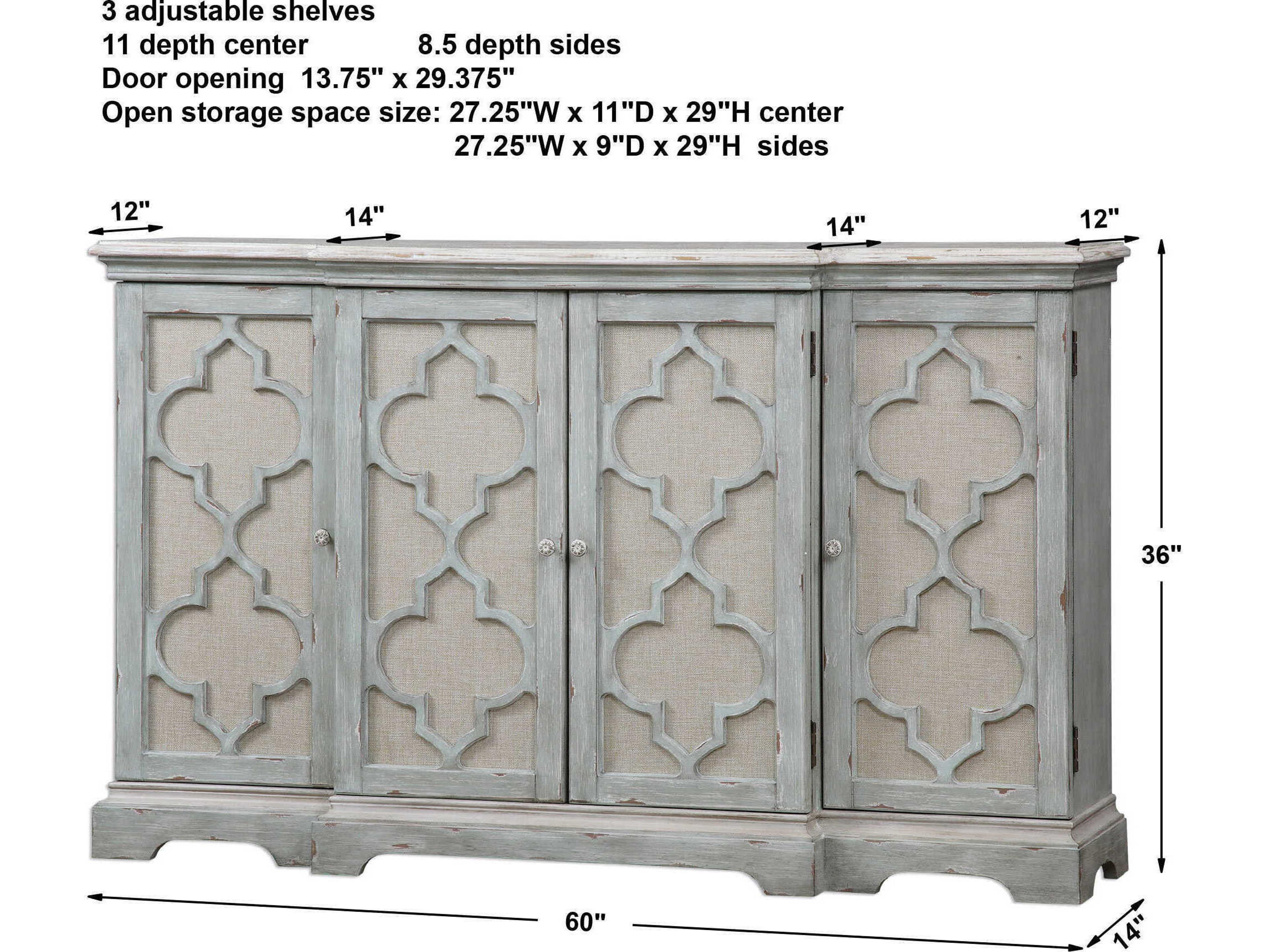 Uttermost Sophie 60" Weathered Sea Gray Sideboard