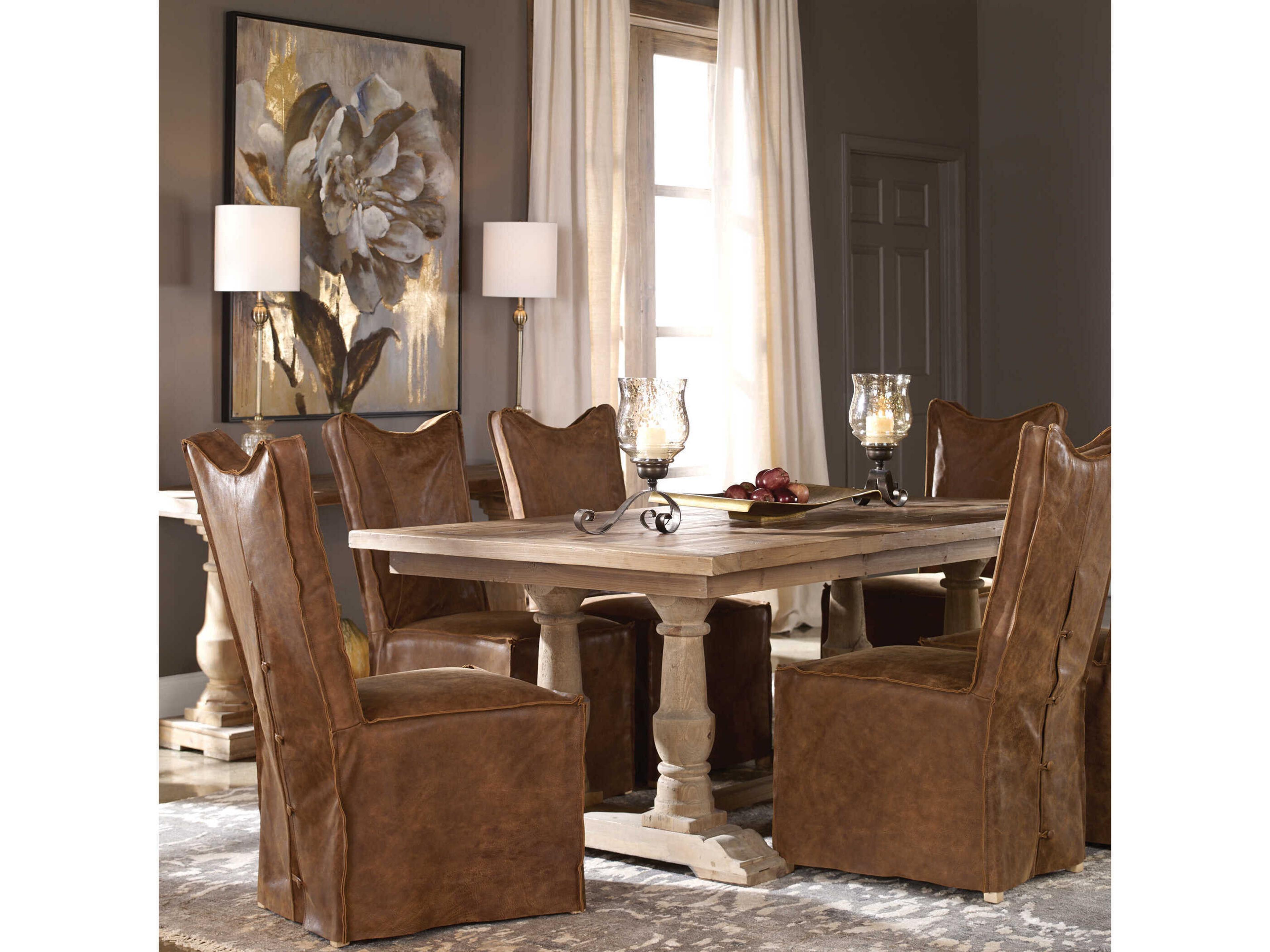 Uttermost Matthew Williams Rectangular Wood Stony Gray Dining Table