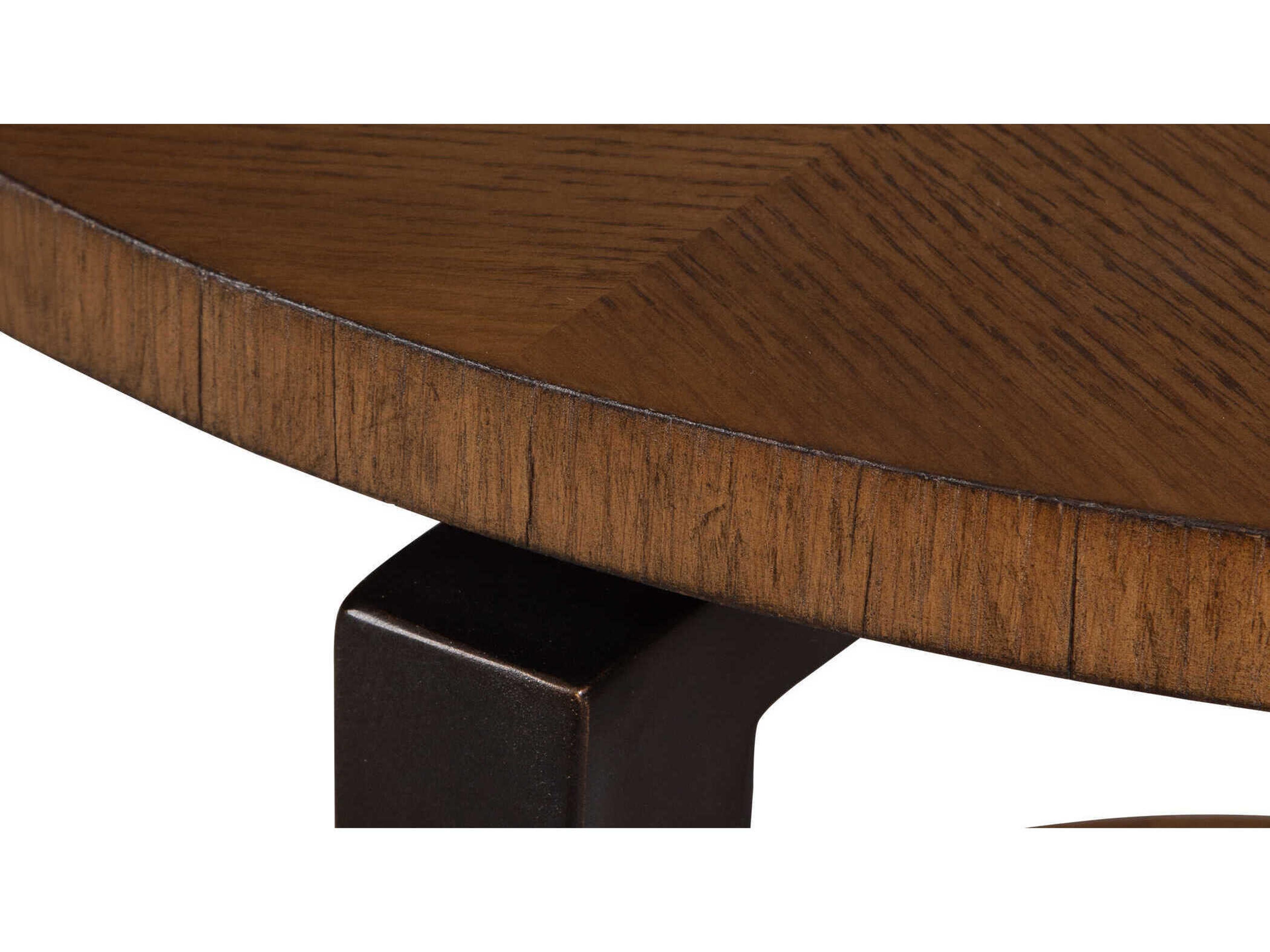 Uttermost Loddon Round Wood Brown Dark Bronze End Table