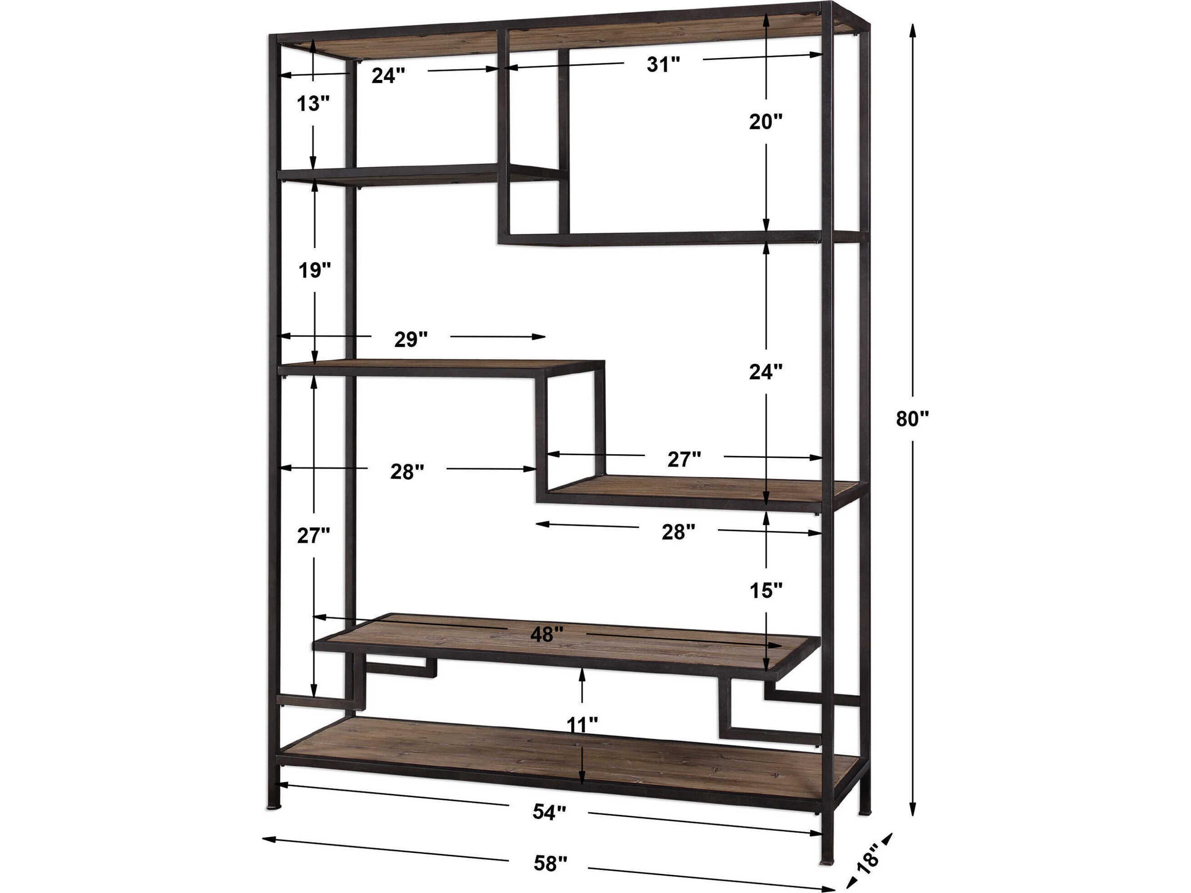 Uttermost Sherwin Aged Black Industrial Etagere