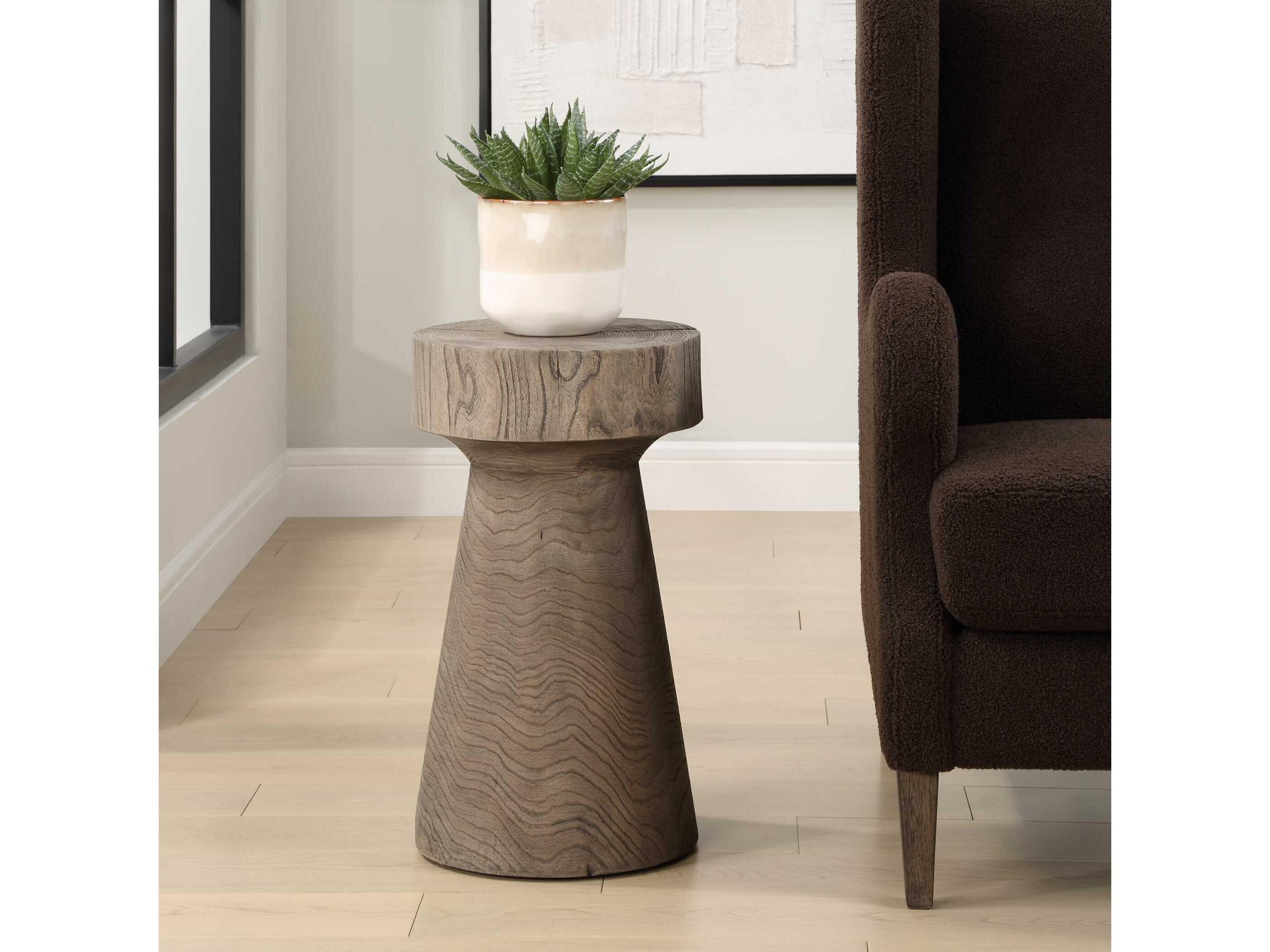 Uttermost Tree Trails Round Wood Natural End Table