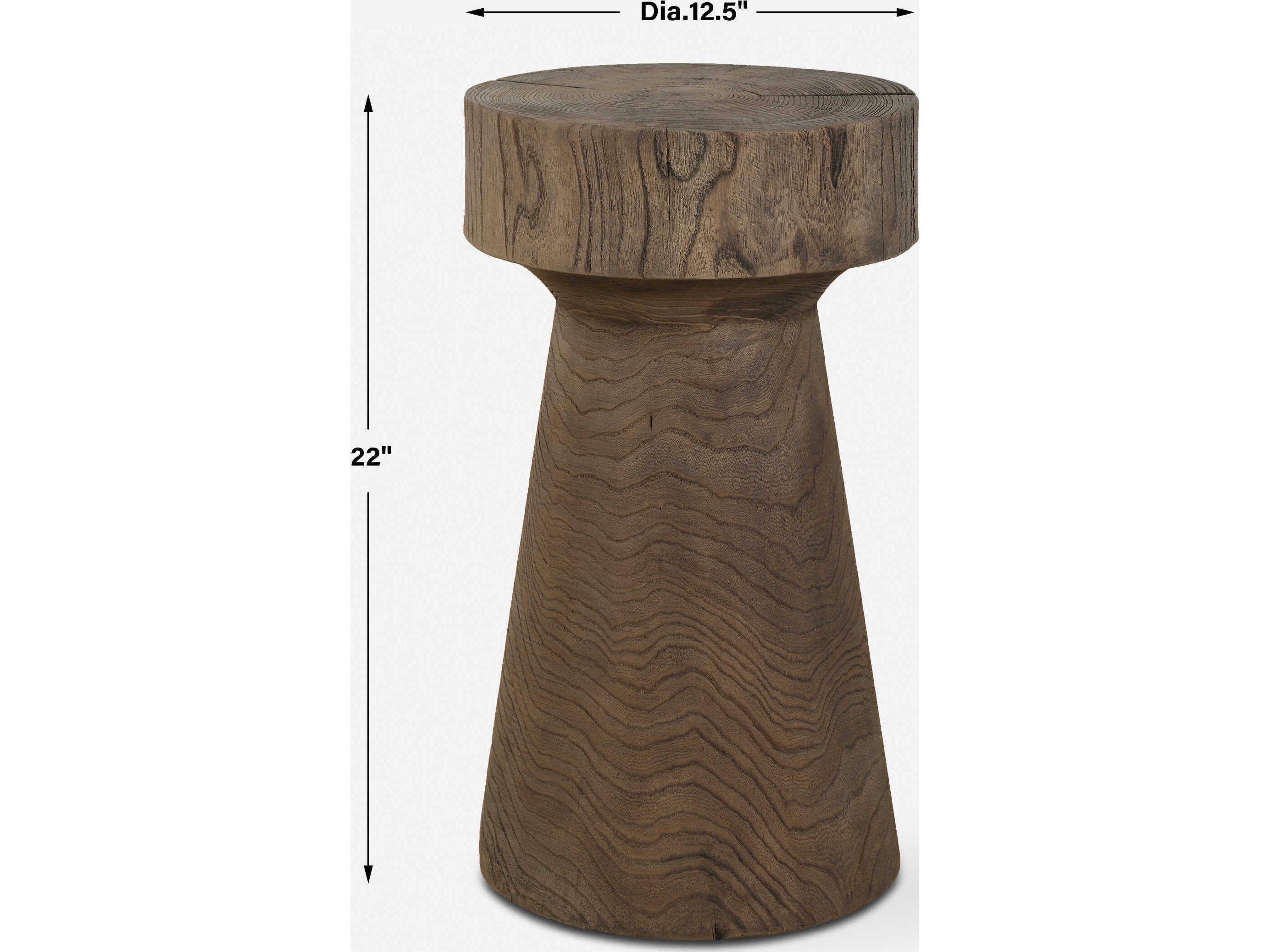 Uttermost Tree Trails Round Wood Natural End Table
