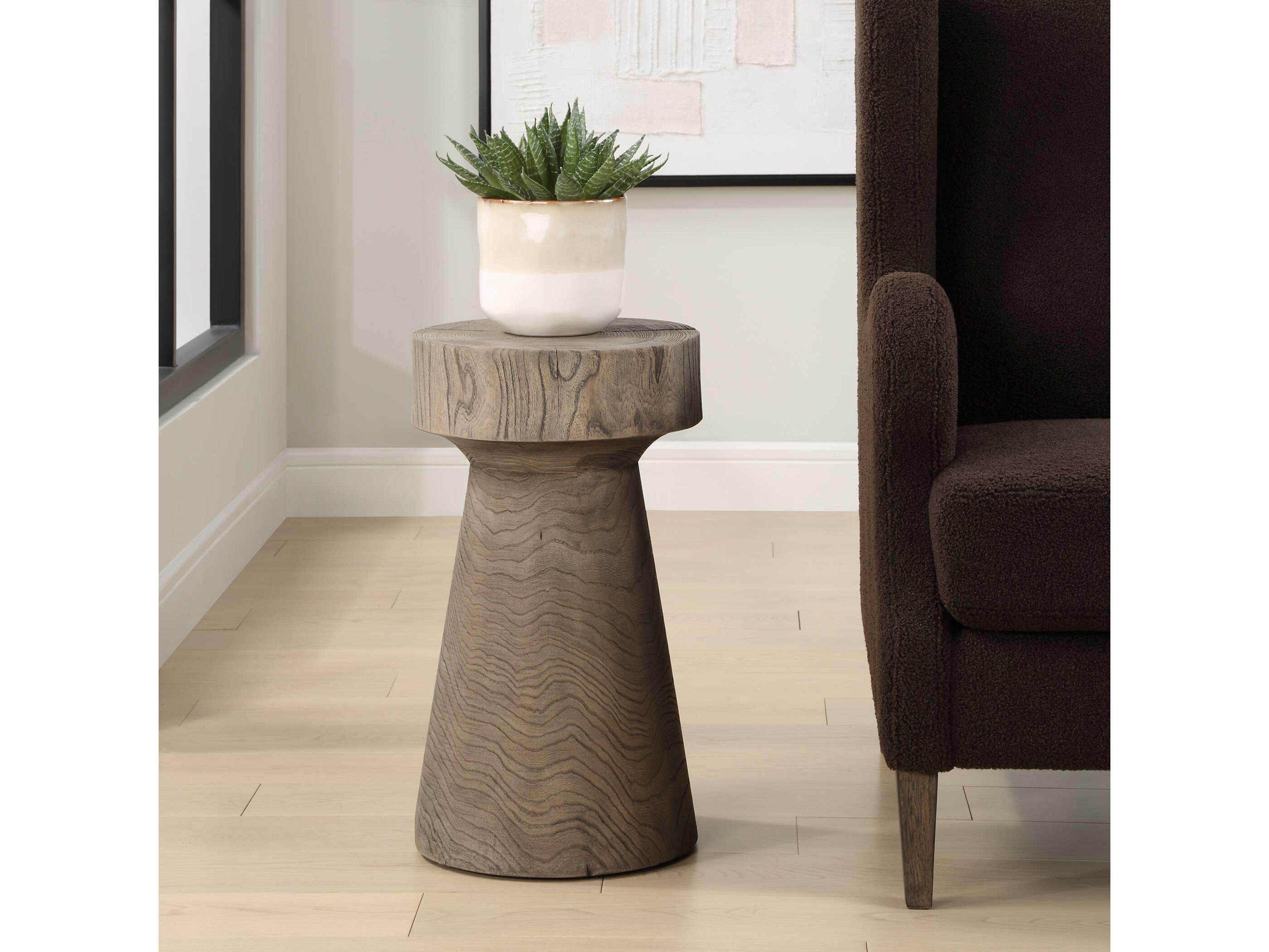 Uttermost Tree Trails Round Wood Natural End Table