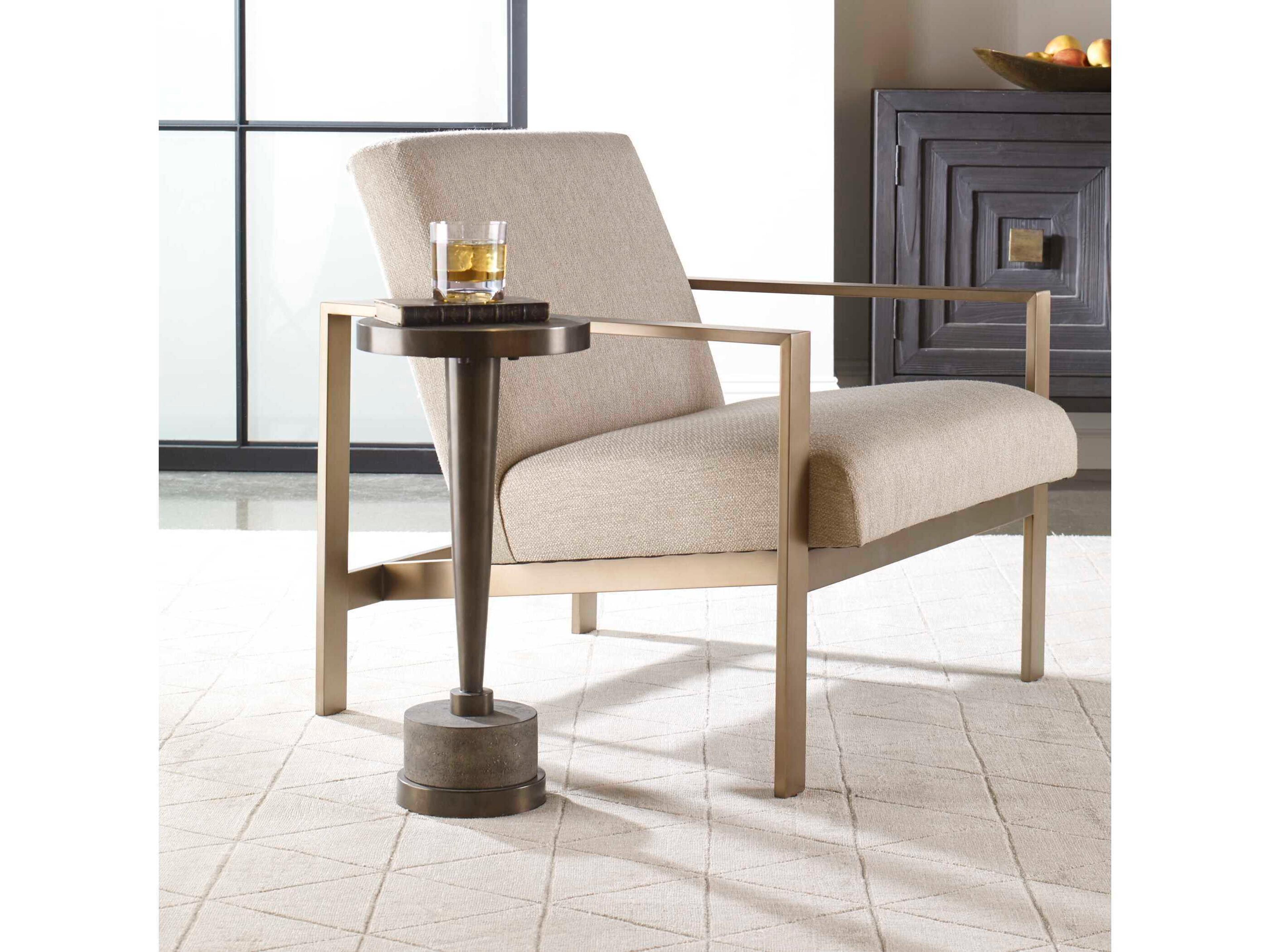 Uttermost Masika Round Stone Natural Gray End Table