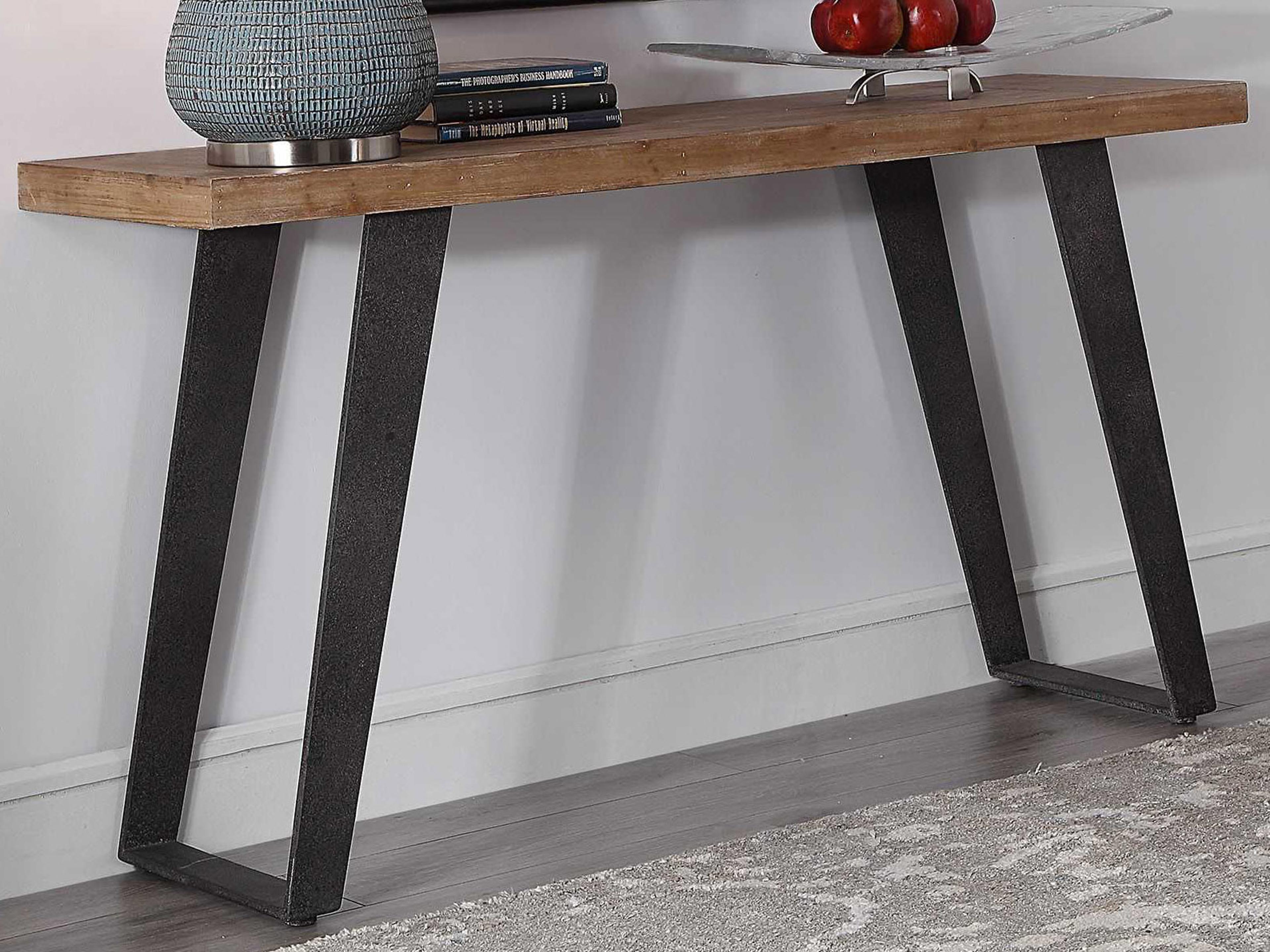 Uttermost Freddy Weathered Rectangular Wood Aged Black Console Table