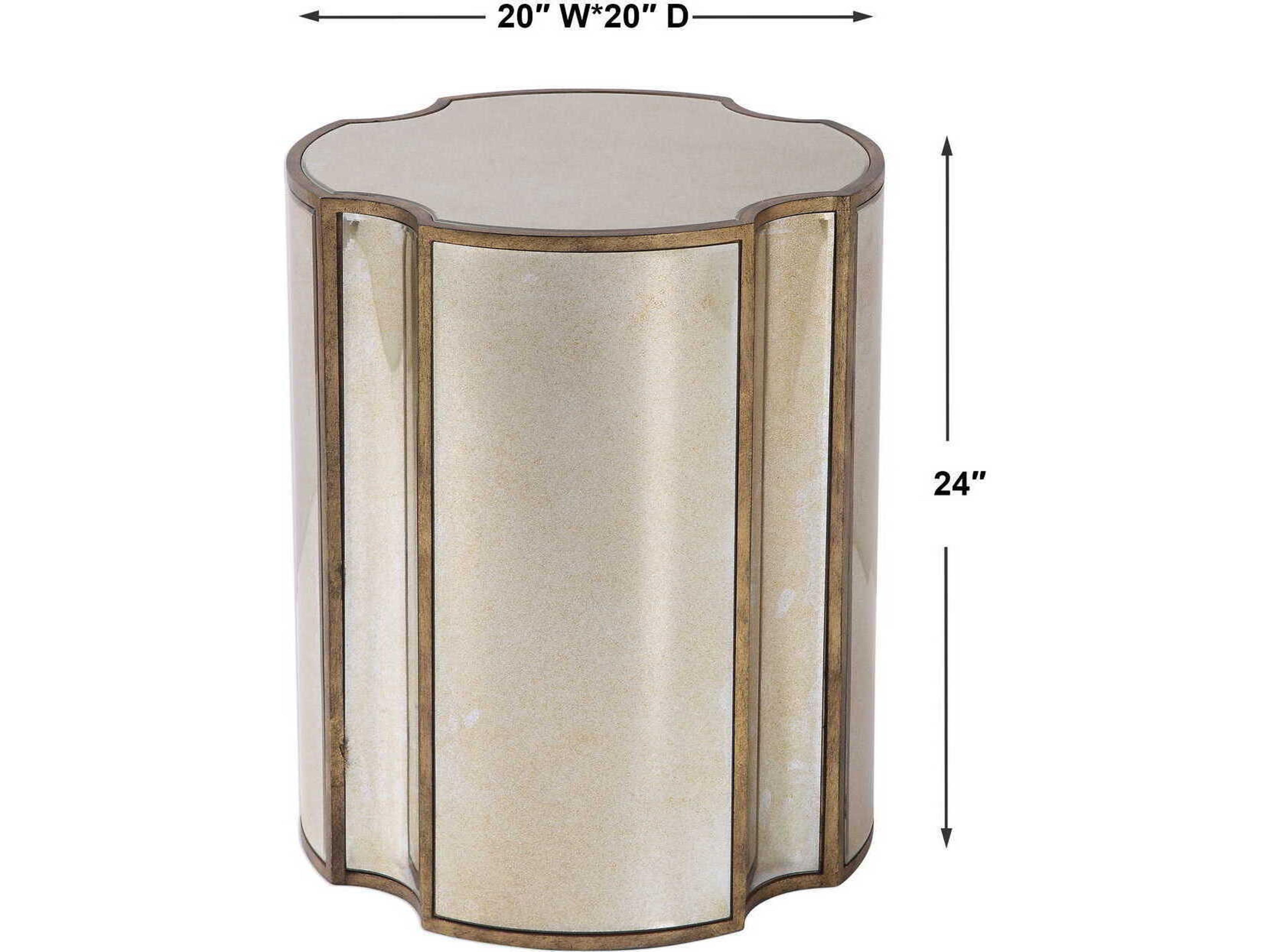 Uttermost Harlow Mirror Antique Brass End Table