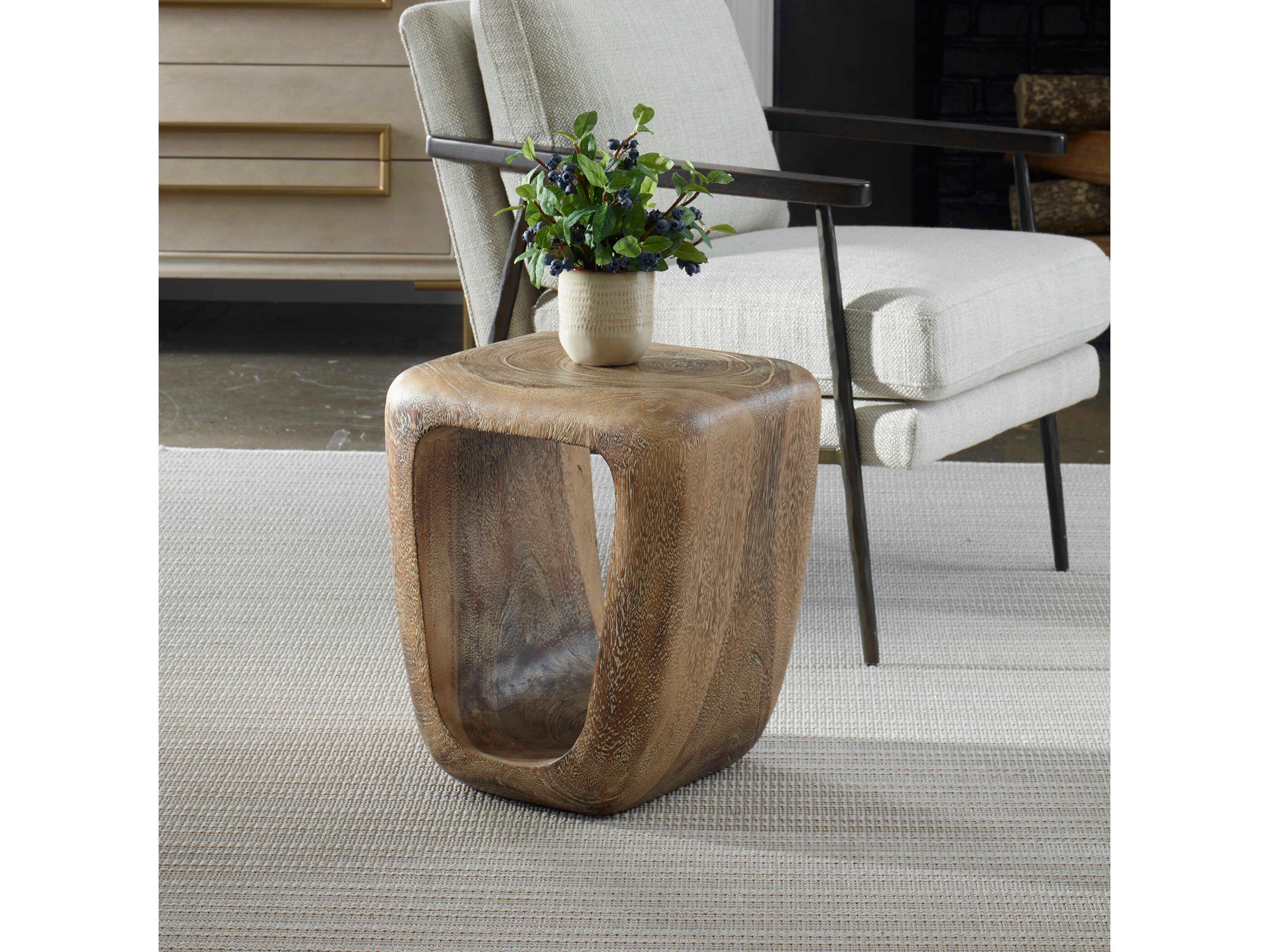 Uttermost Loophole Natural Wash Brown Accent Stool