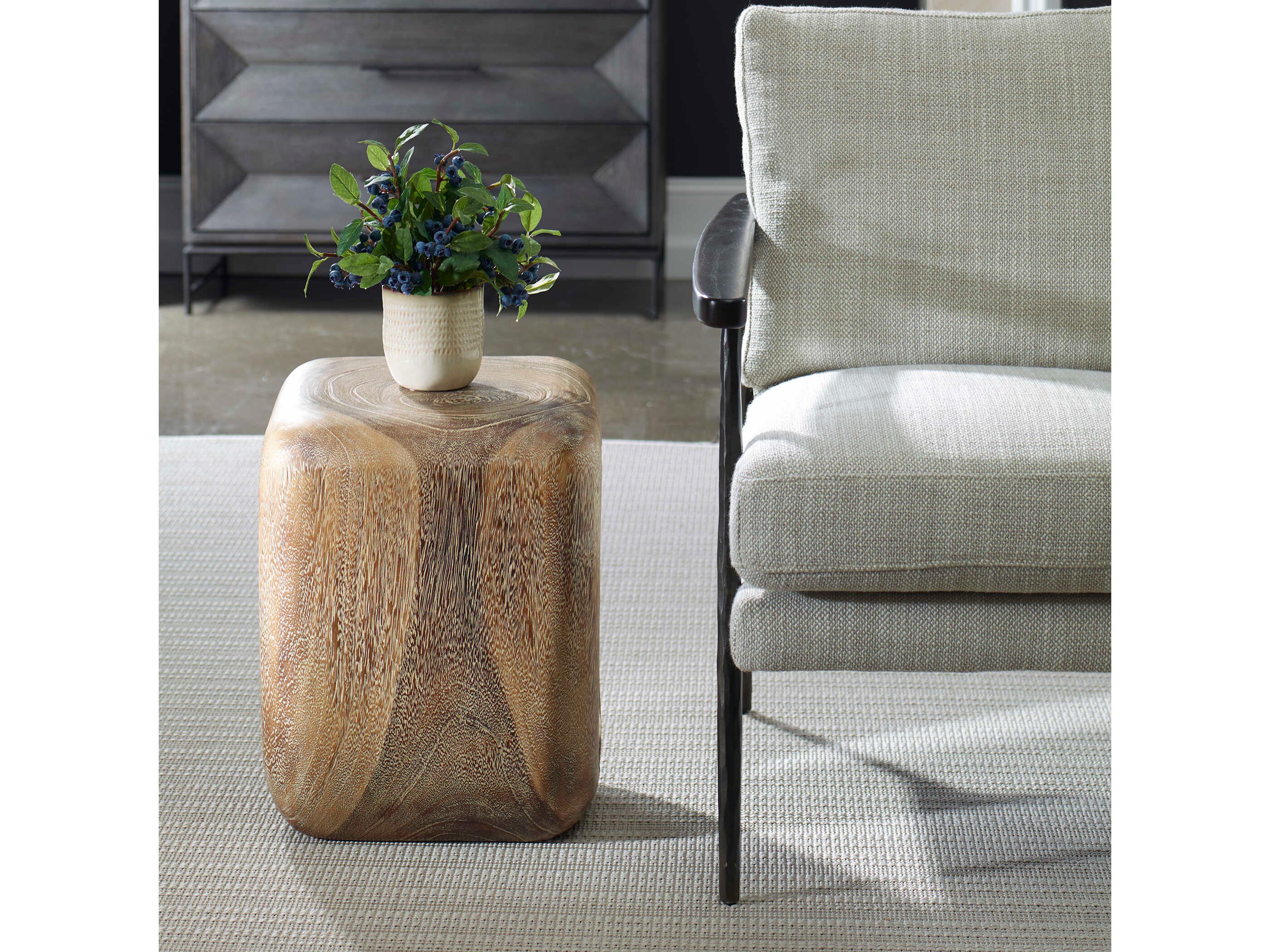 Uttermost Loophole Natural Wash Brown Accent Stool