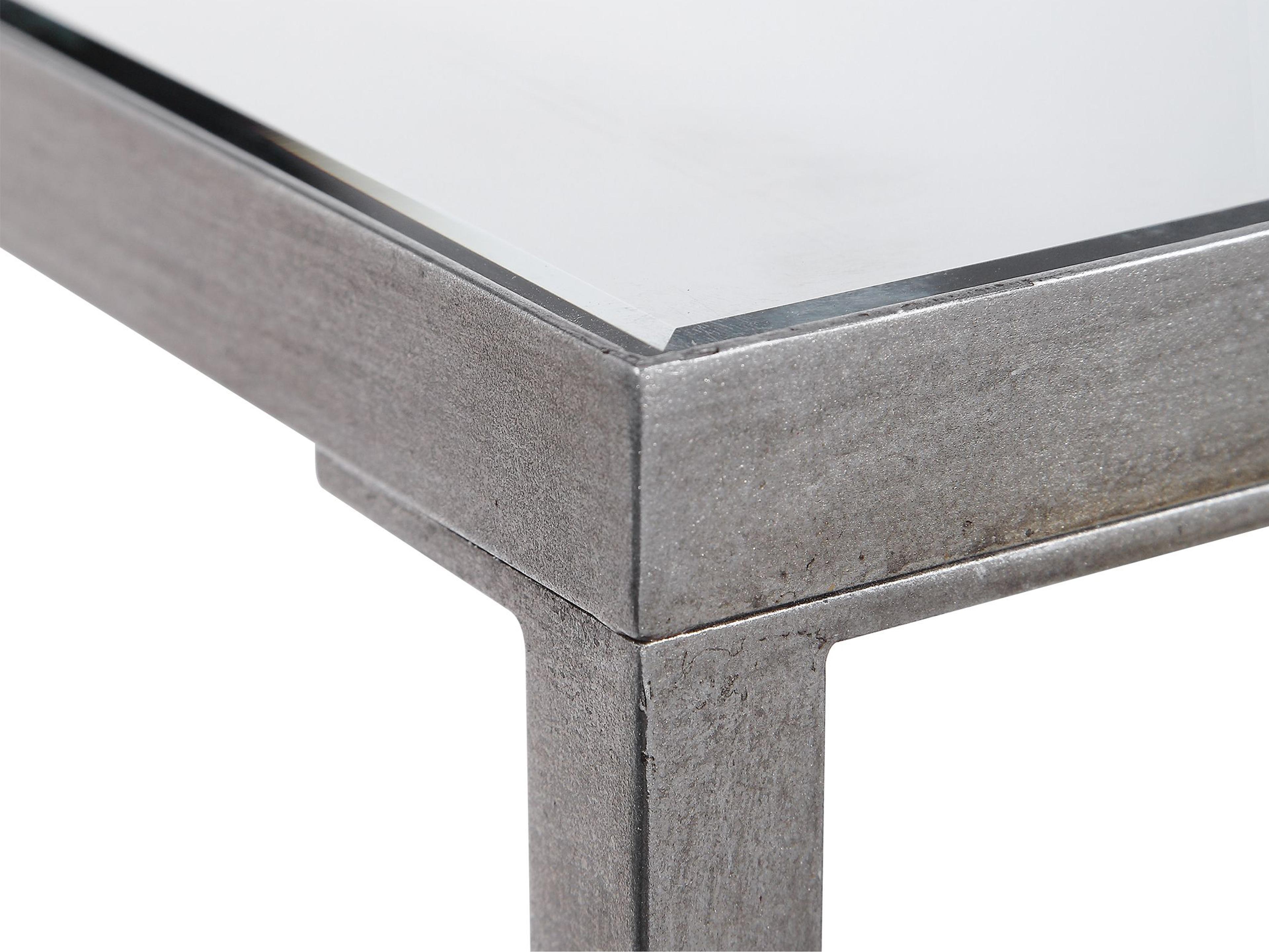 Uttermost Hayley Rectangular Glass Antique Silver Leaf Console Table