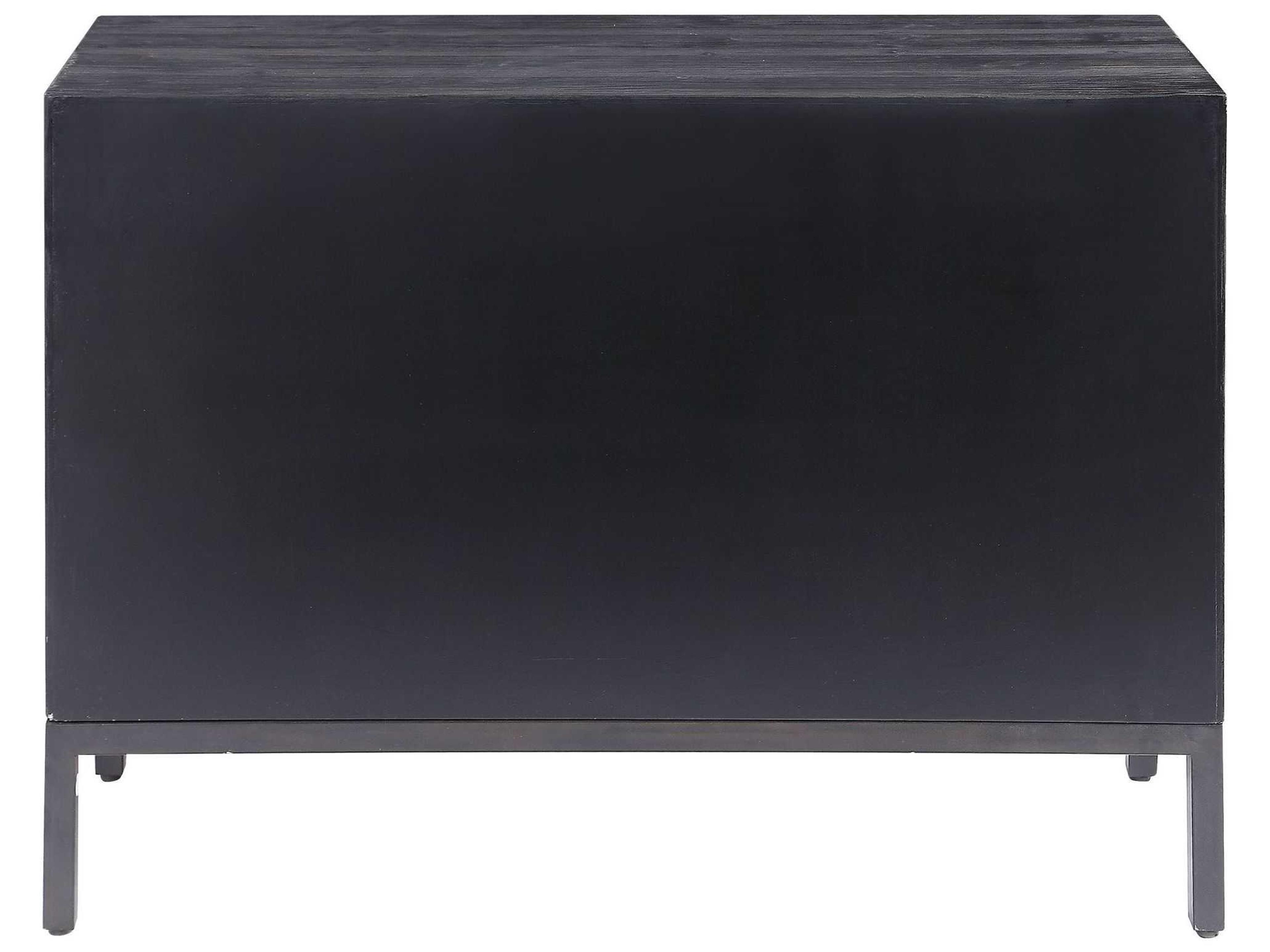 Uttermost Aiken 43" Dark Walnut Brushed Brass Sideboard