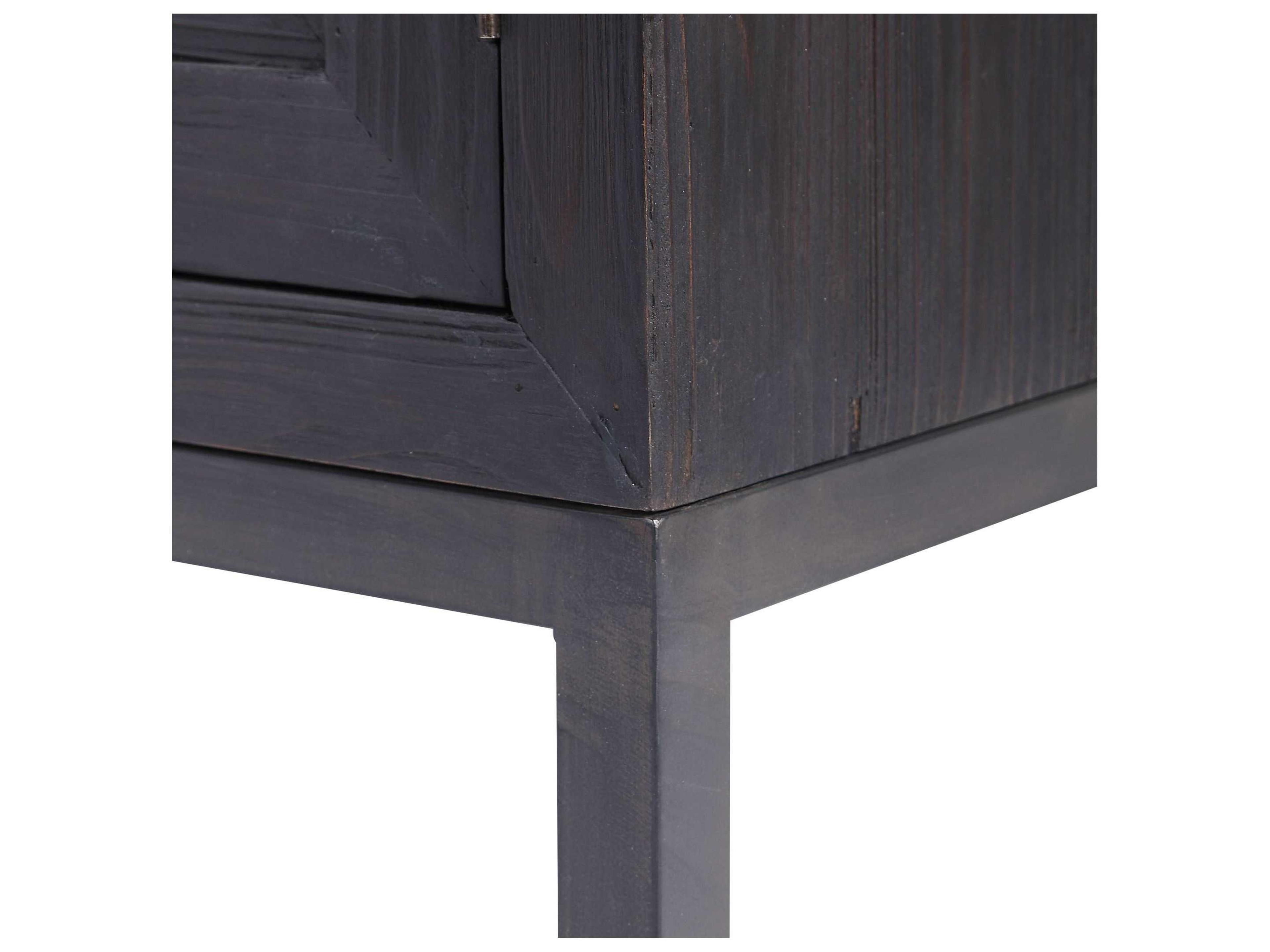 Uttermost Aiken 43" Dark Walnut Brushed Brass Sideboard