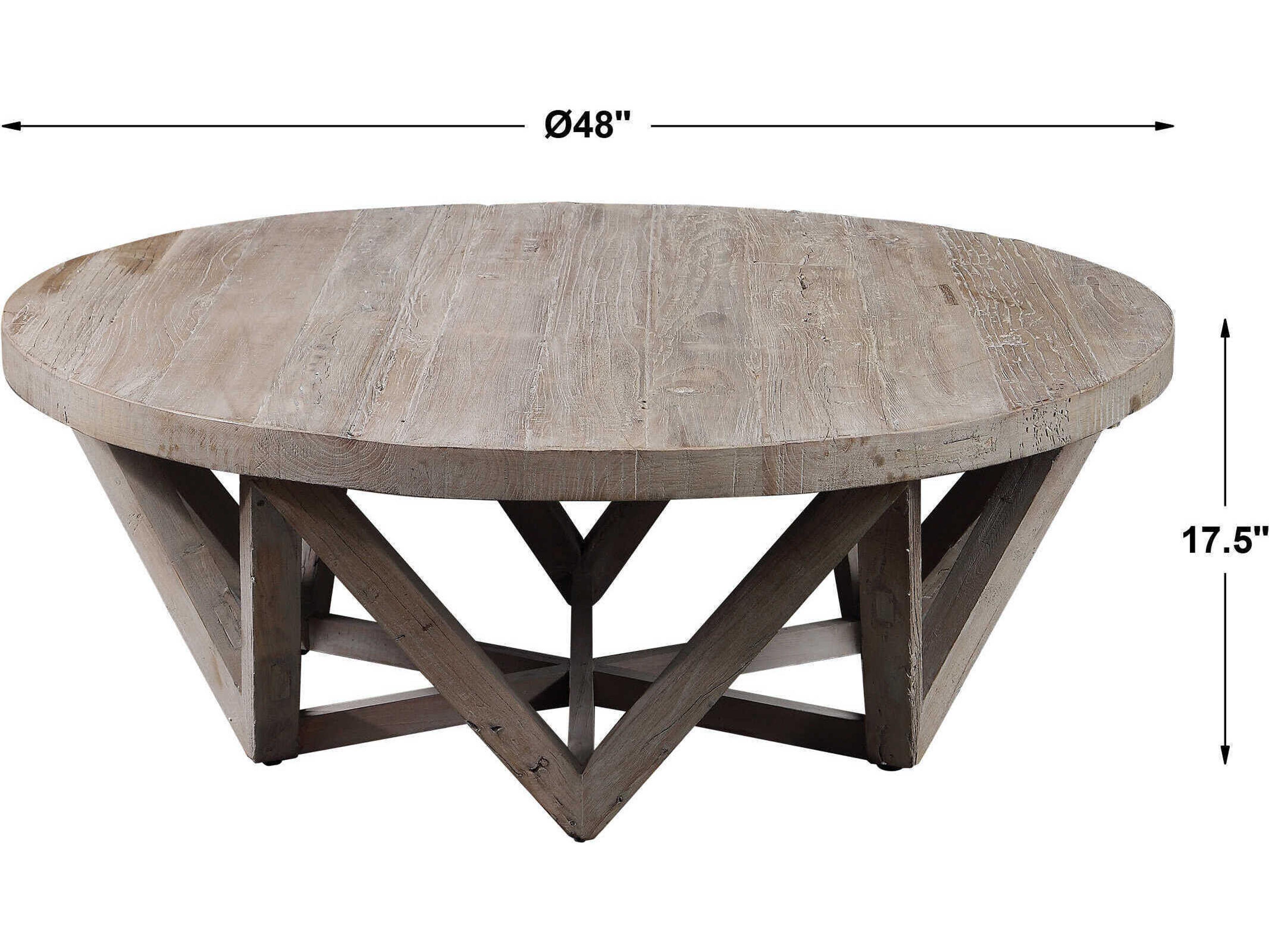 Uttermost Kendry Round Reclaimed Elm Wood Coffee Table