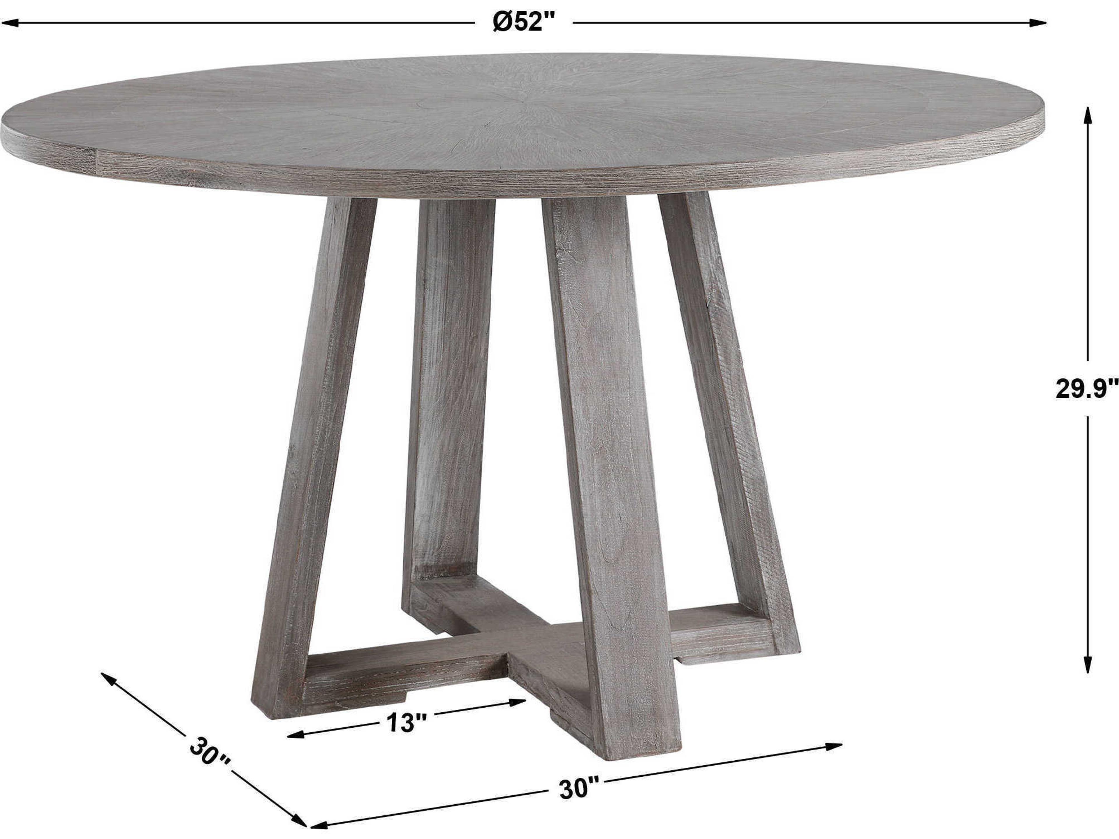 Uttermost Gidran Round Wood Soft Gray Dining Table