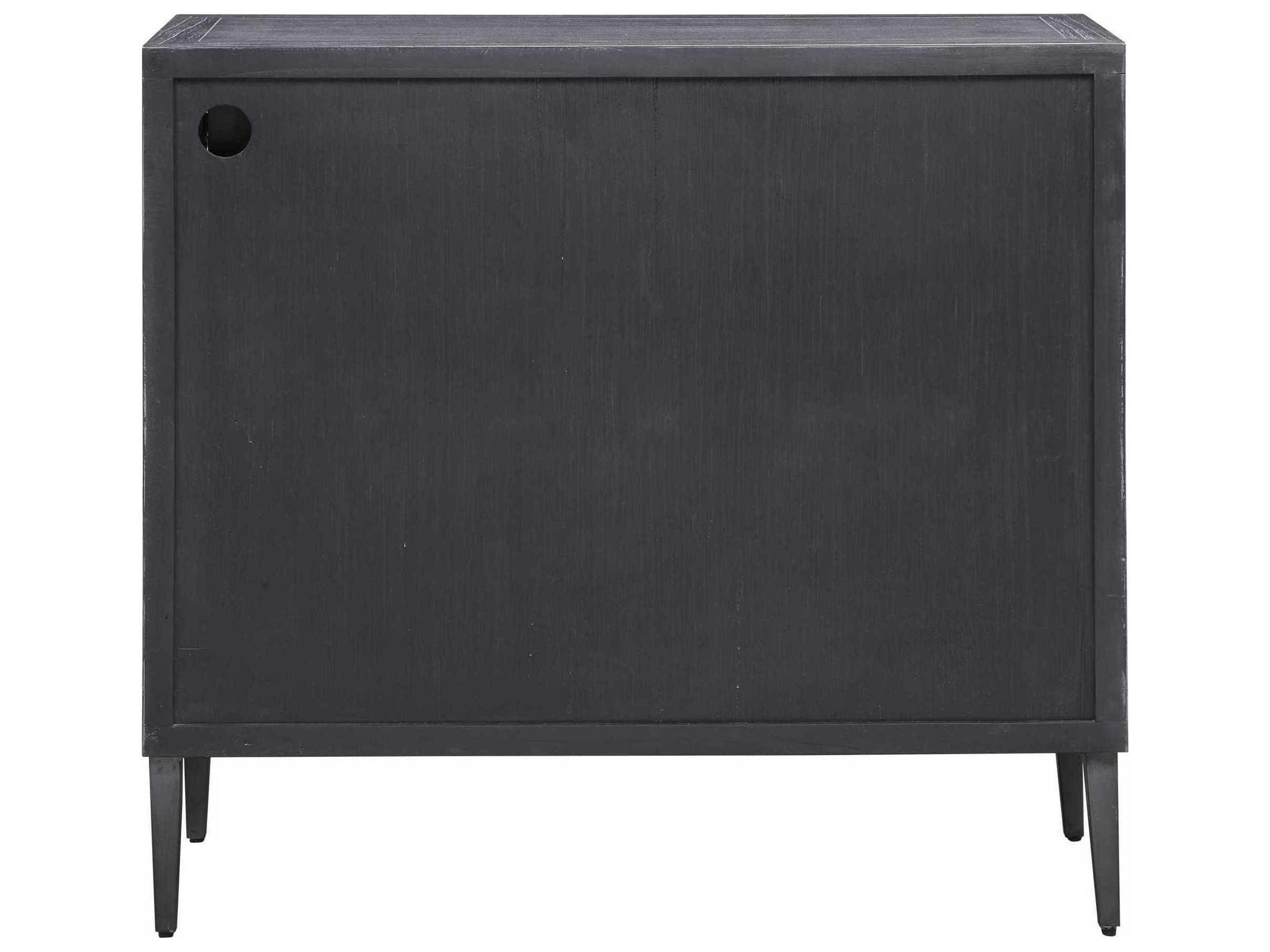 Uttermost Laurentia Light Gray Deep Black Elm Wood Accent Chest