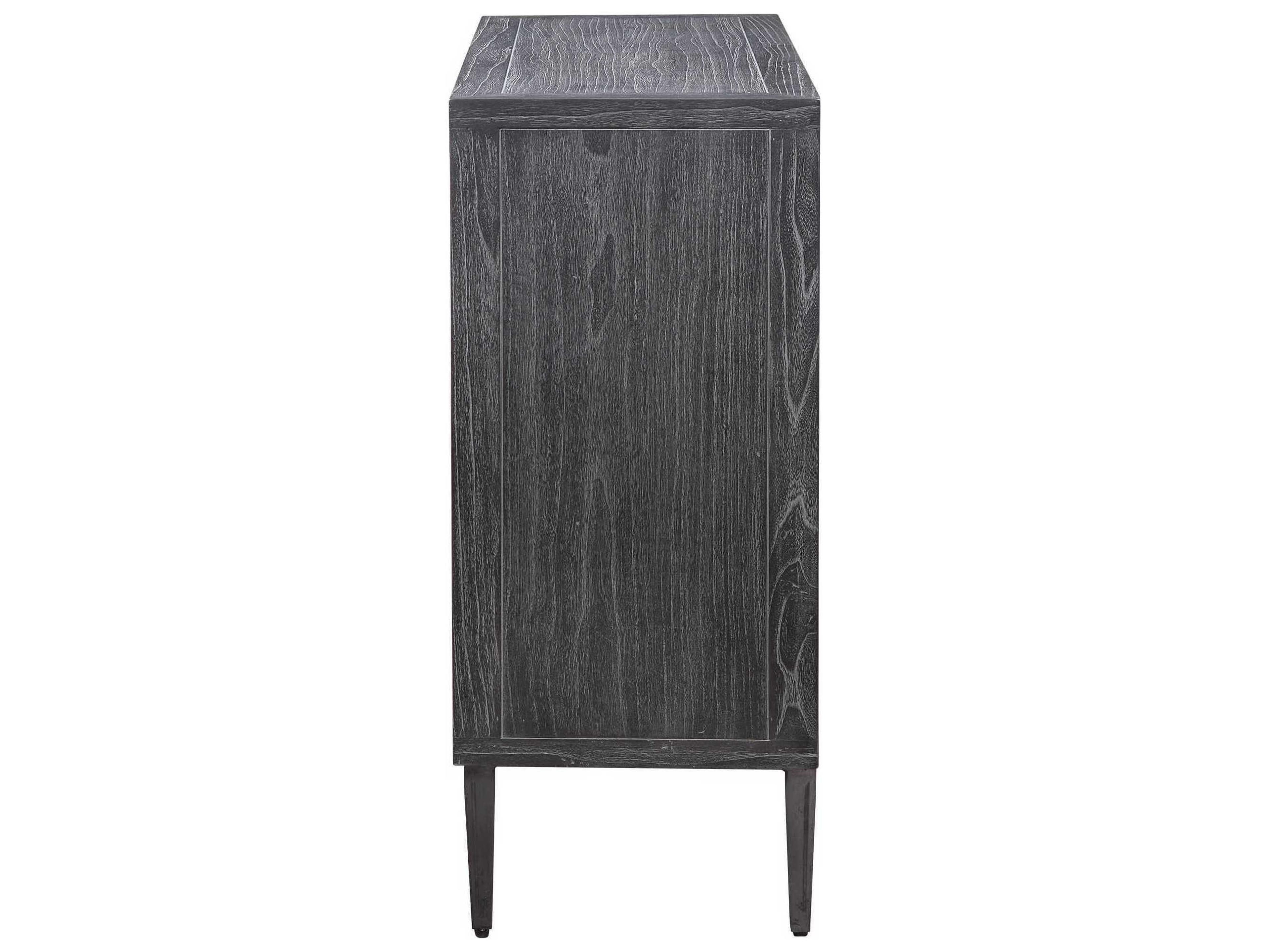 Uttermost Laurentia Light Gray Deep Black Elm Wood Accent Chest