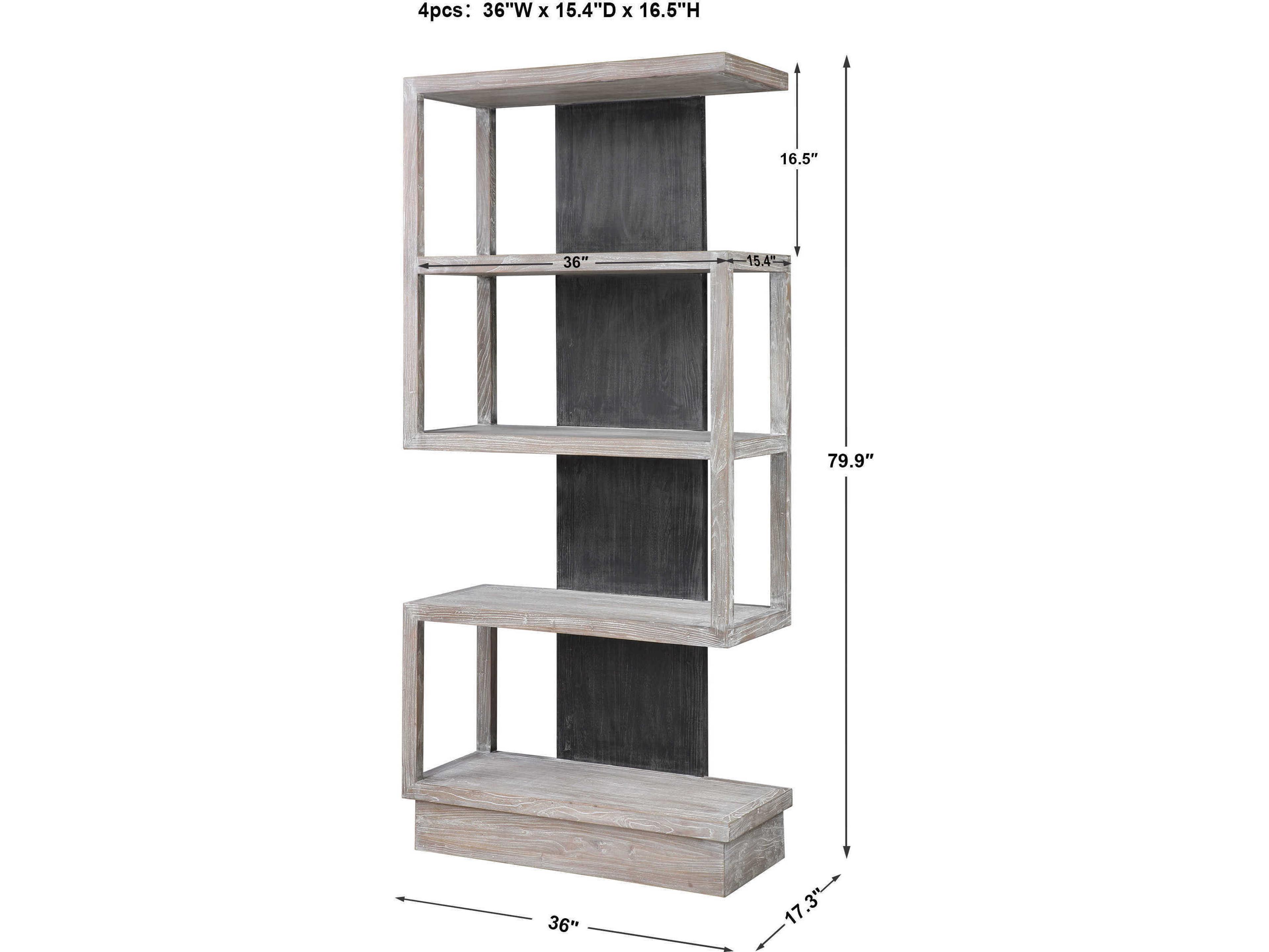 Nicasia Light Gray / Deep Black Etagere