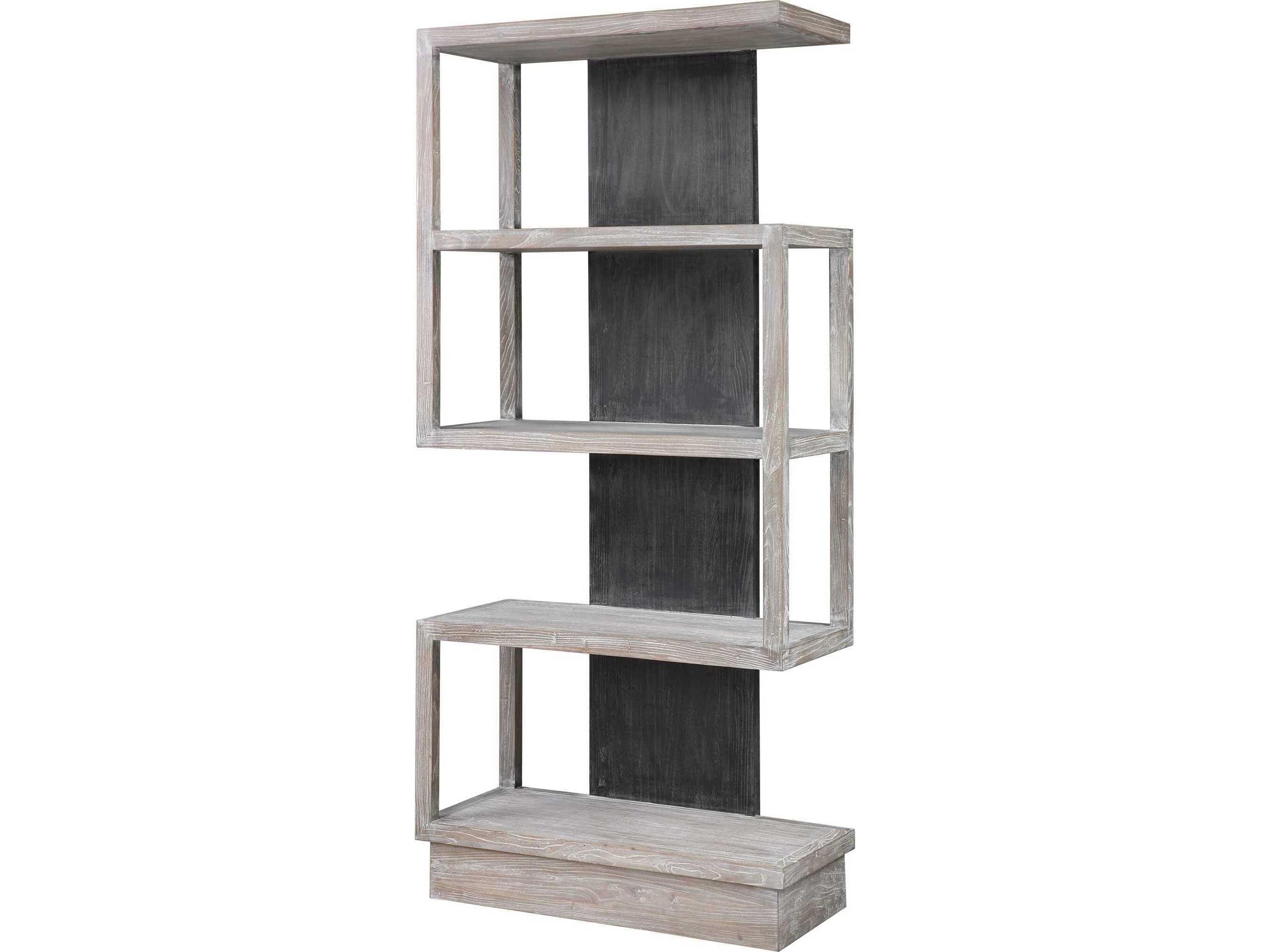 Uttermost Nicasia Light Gray / Deep Black Etagere