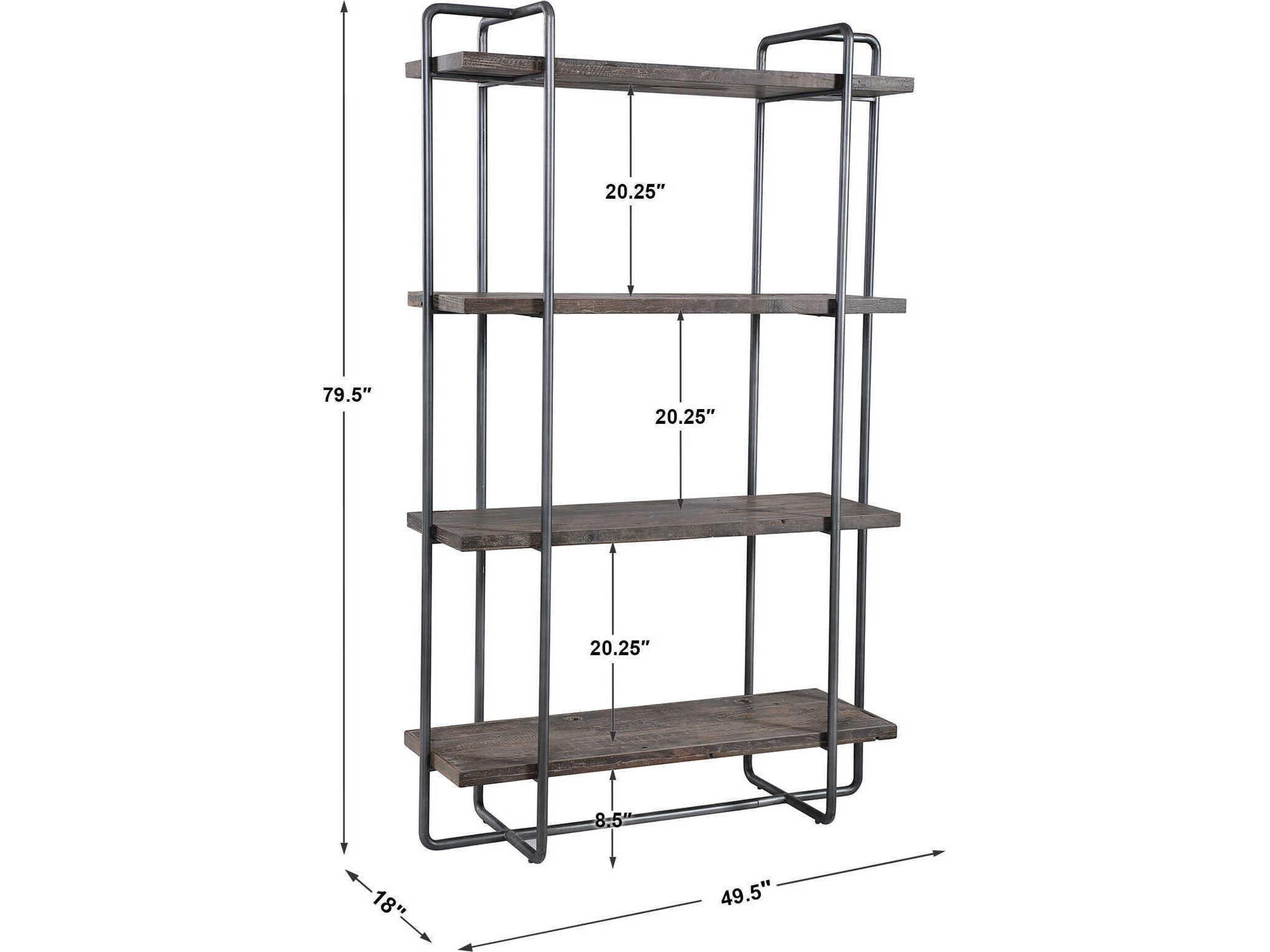 Uttermost Stilo Dark Brushed Pewter Etagere