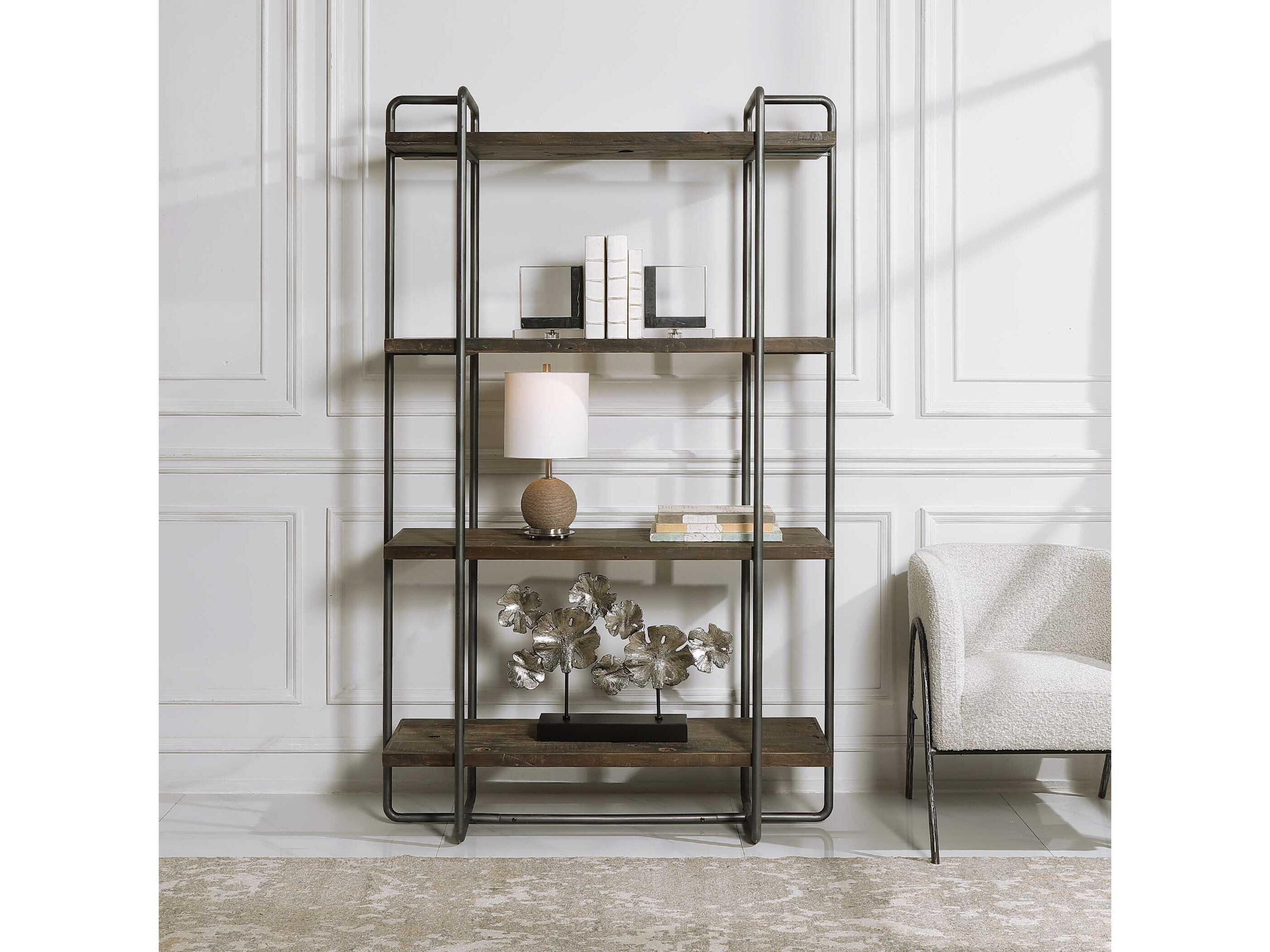 Uttermost Stilo Dark Brushed Pewter Etagere