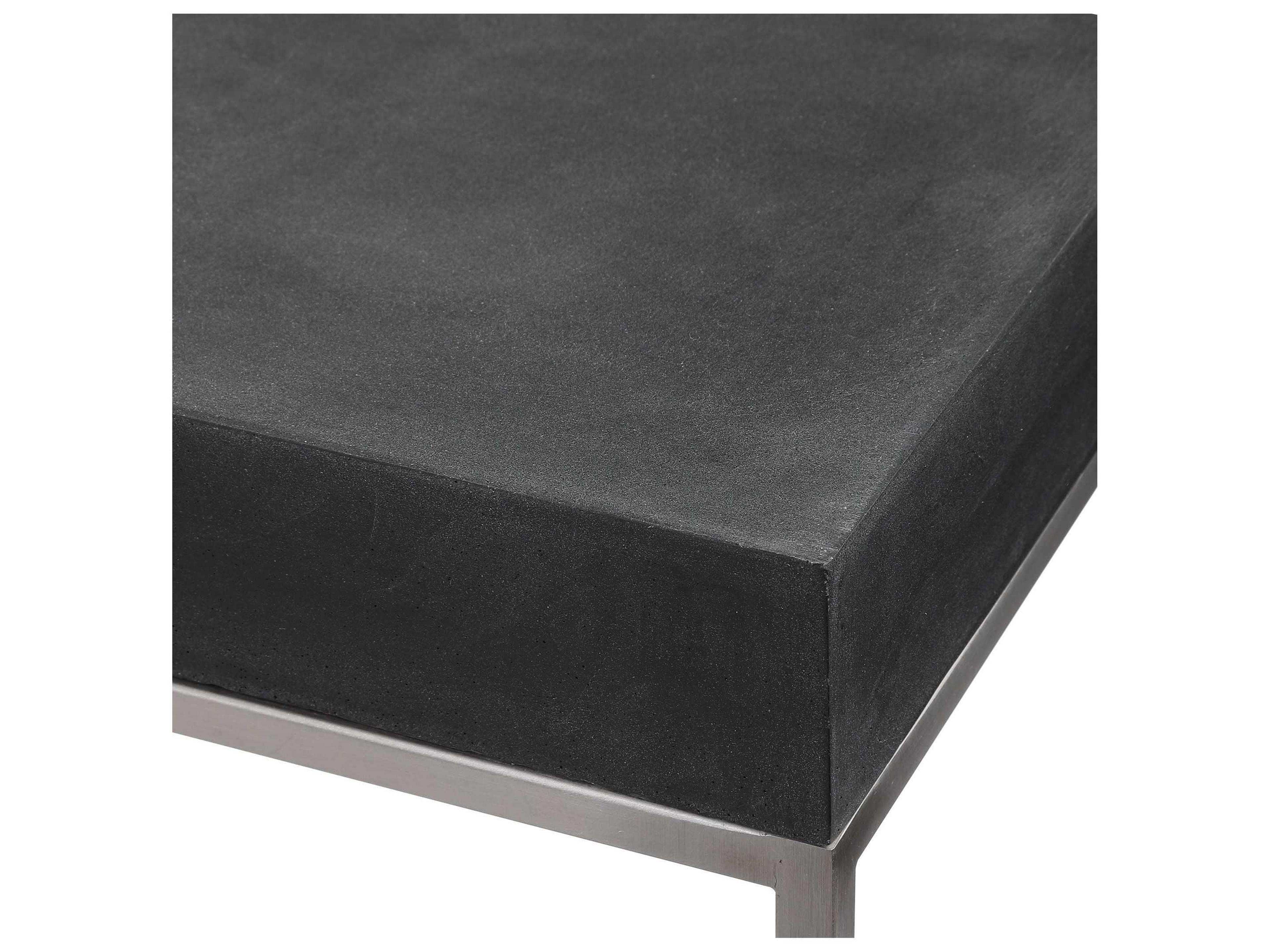 Uttermost Jase Concrete Rectangular Stone Brushed Nickel Console Table