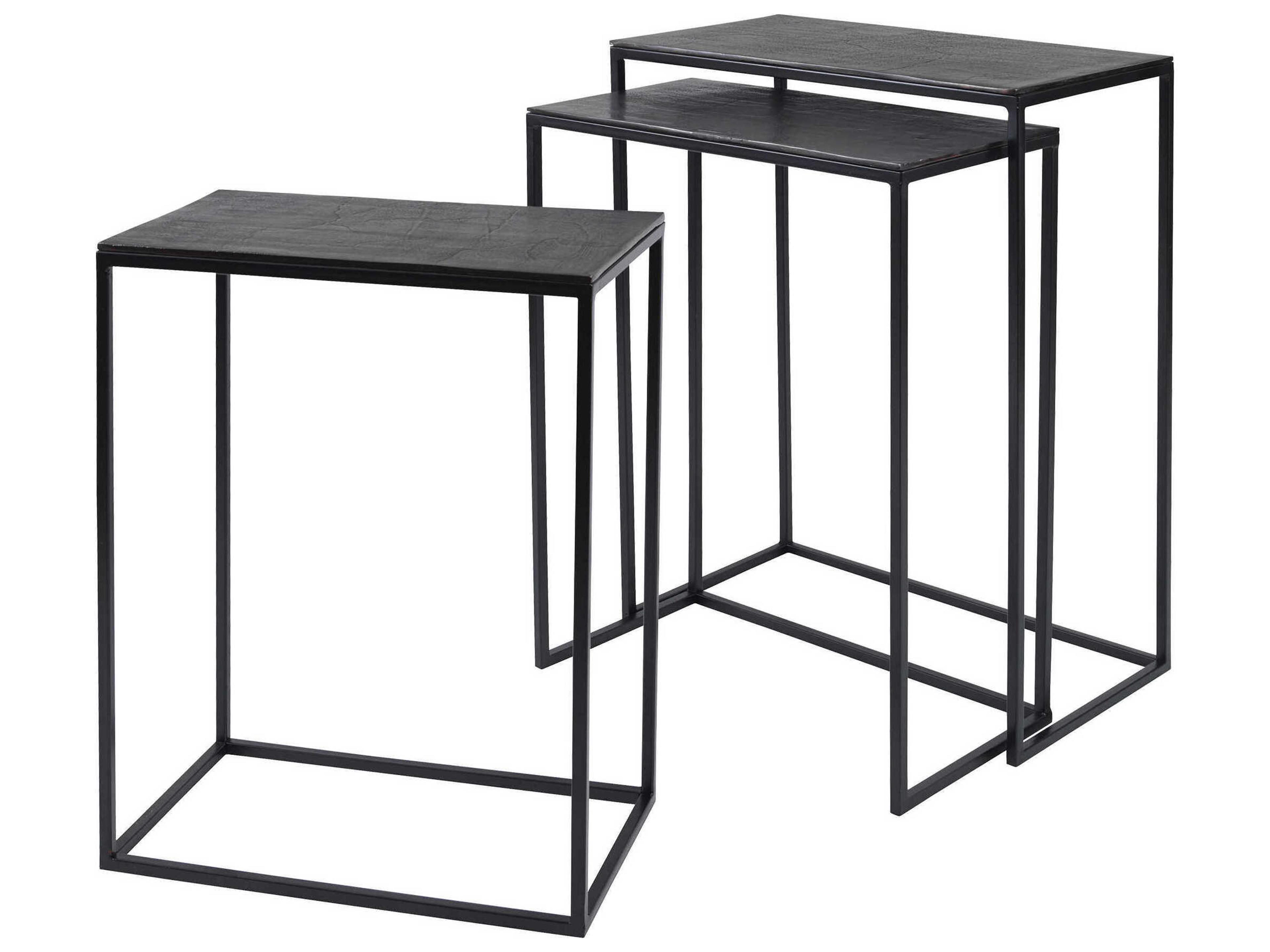 Uttermost Coreene Rectangular Metal Aged Black End Table