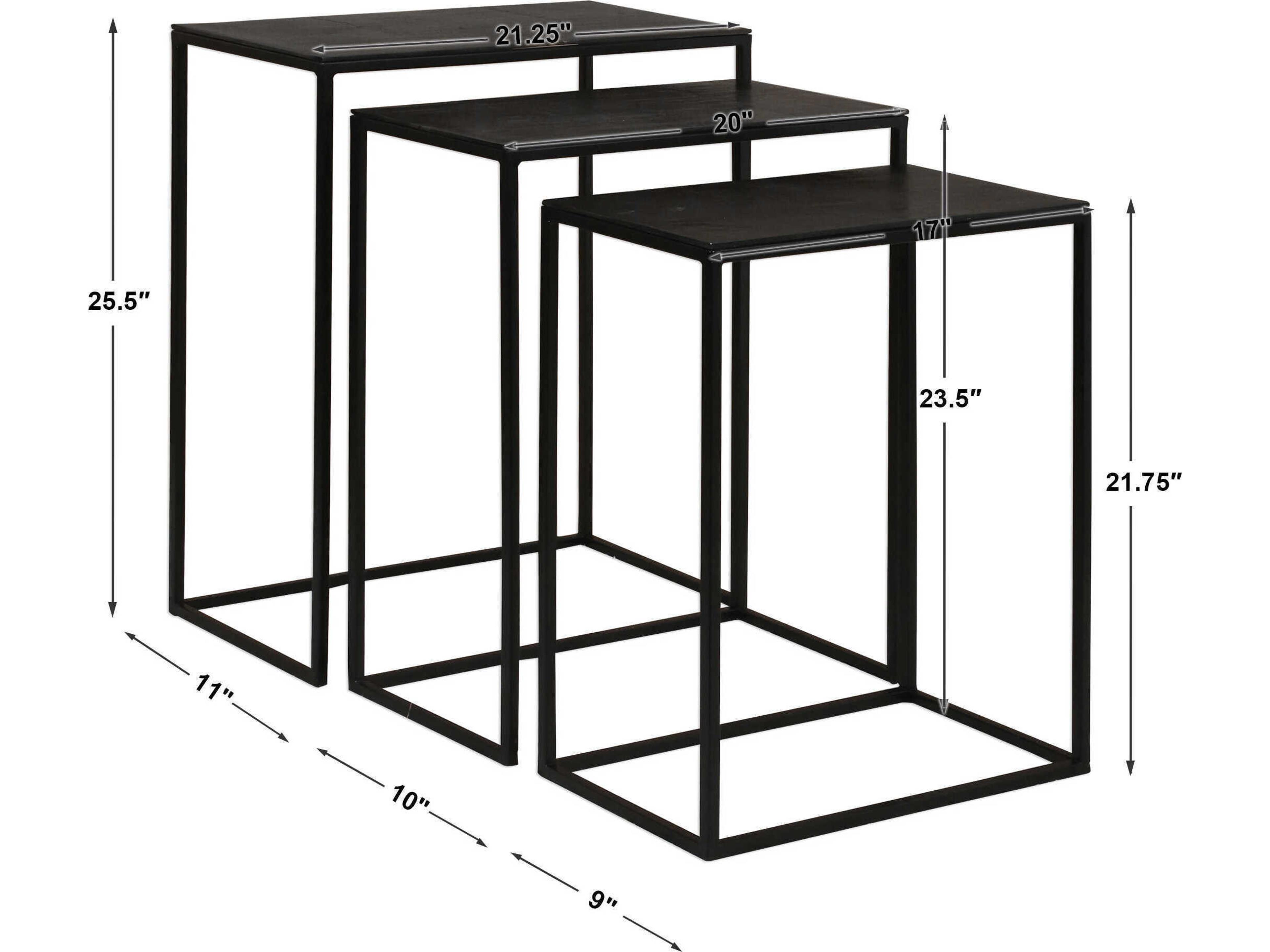 Uttermost Coreene Rectangular Metal Aged Black End Table