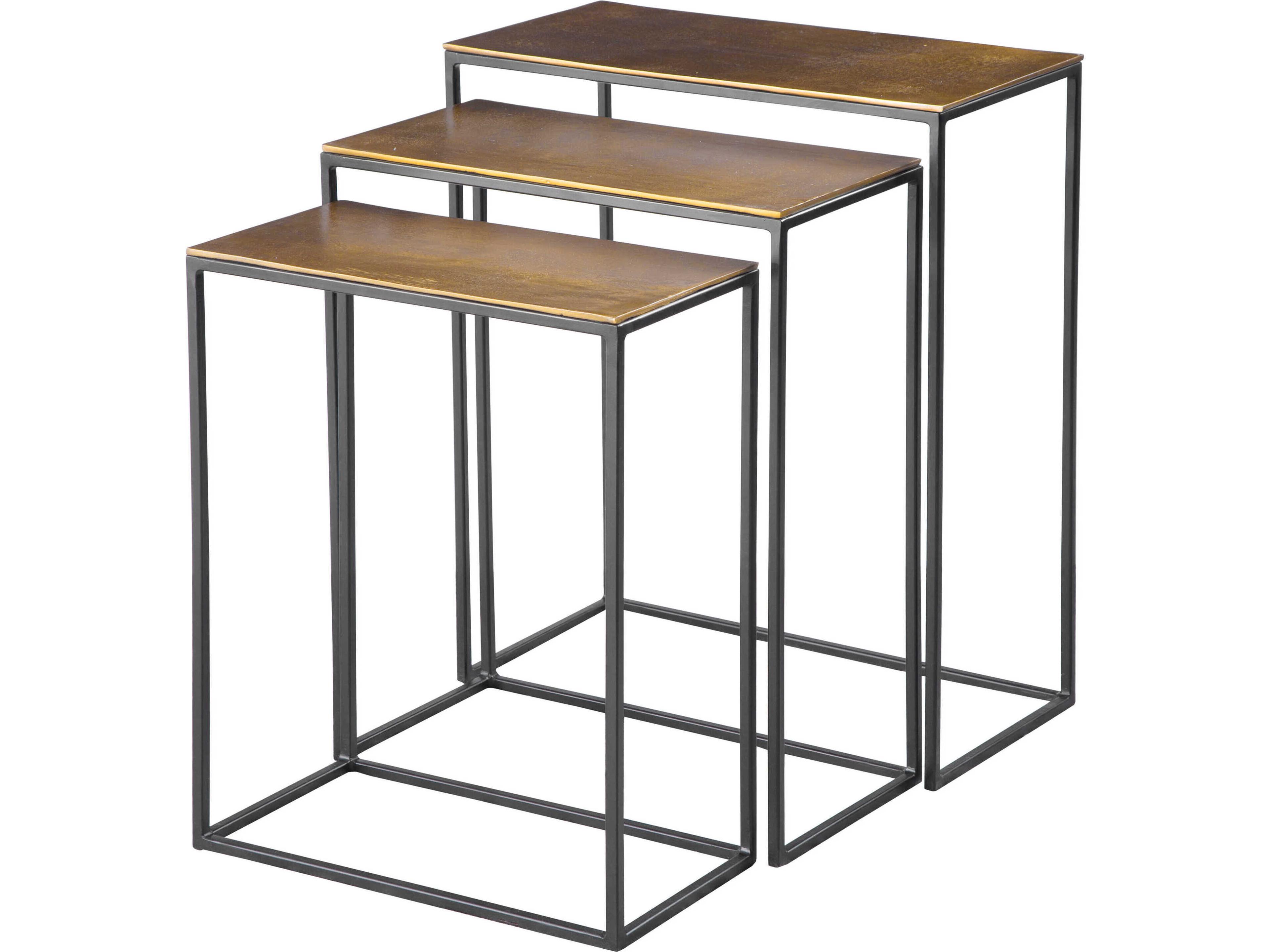 Coreene Rectangular Metal Antique Gold End Table