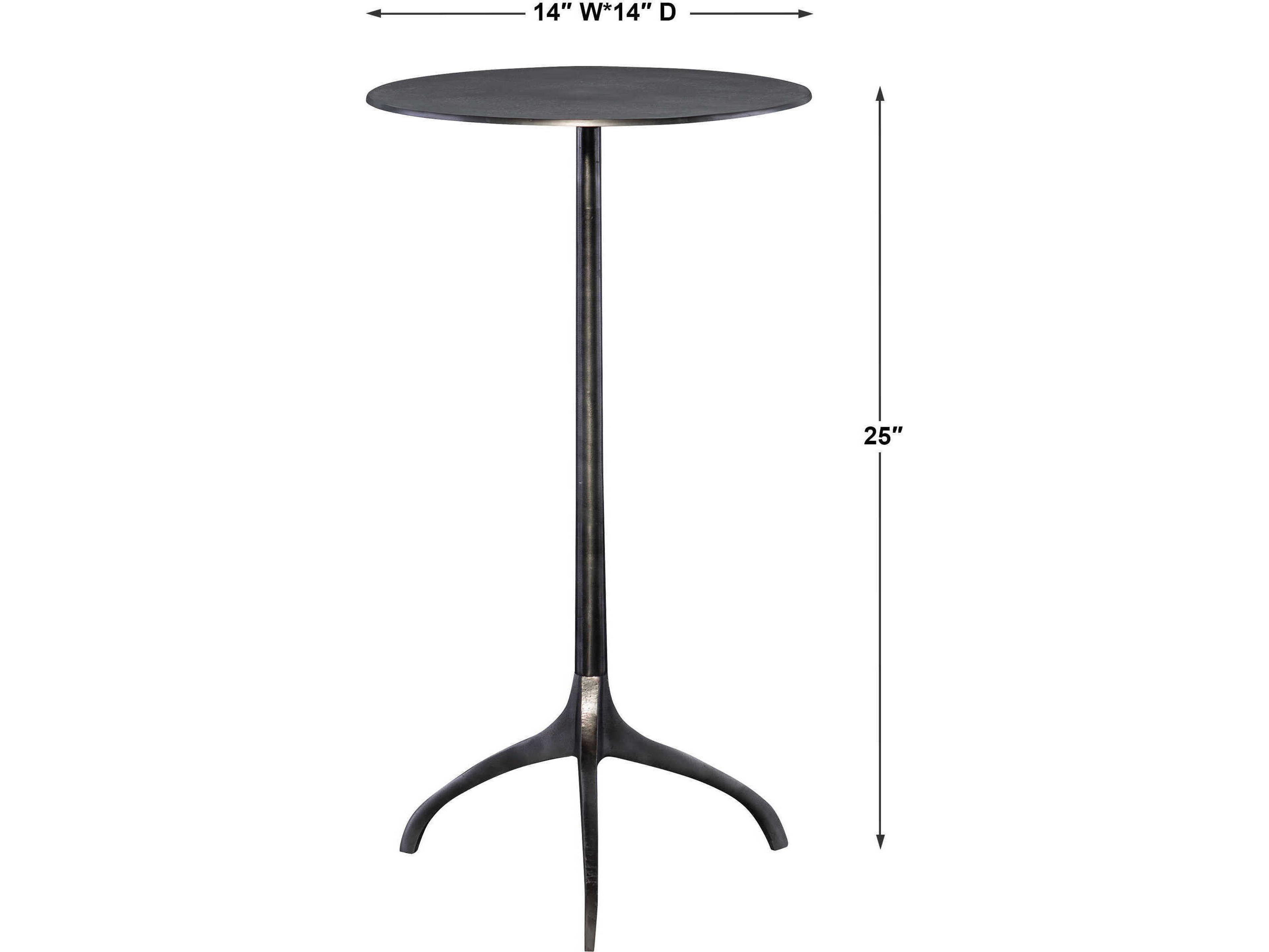 Uttermost Beacon Round Metal Age Steel End Table