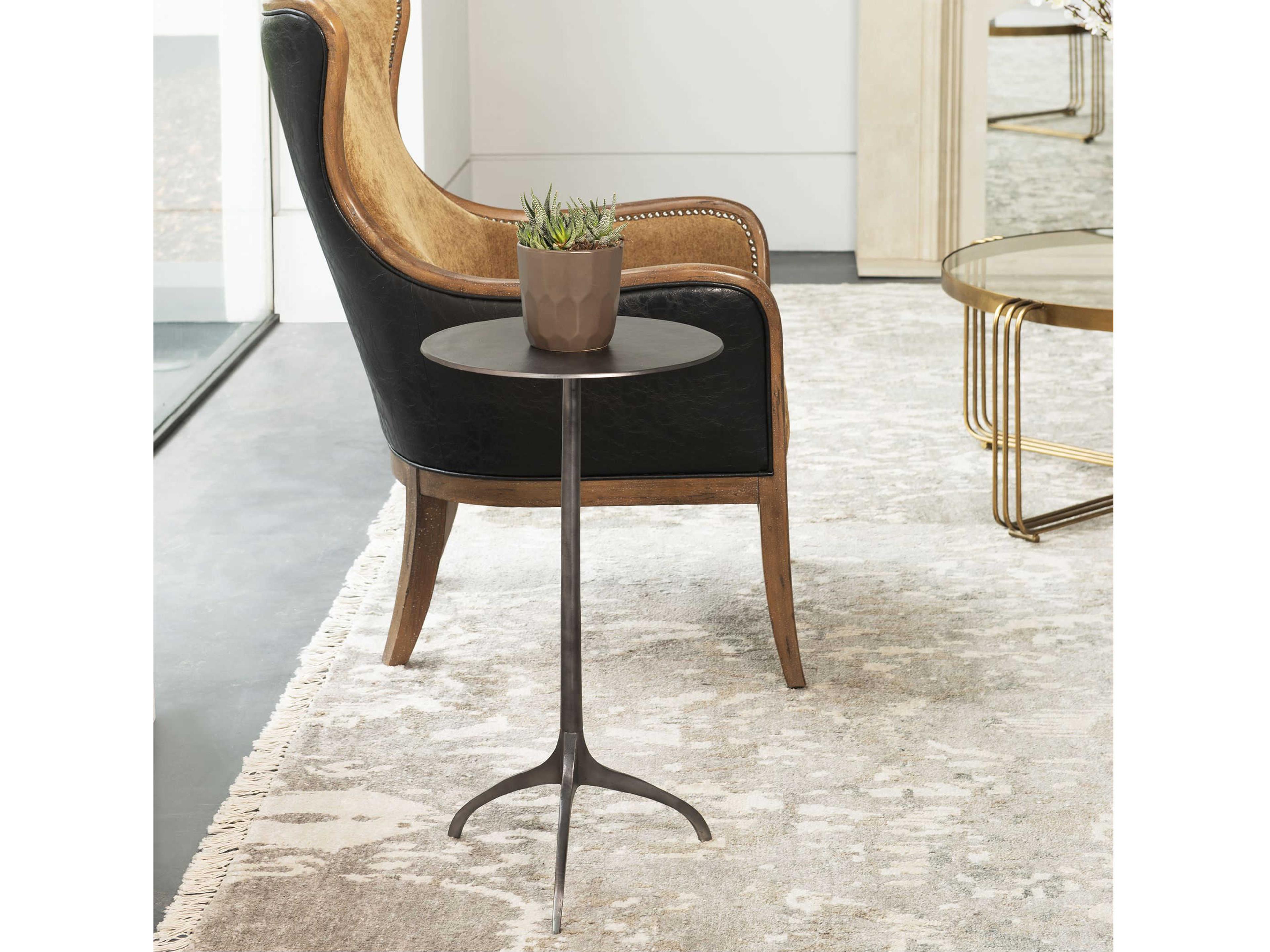 Uttermost Beacon Round Metal Age Steel End Table