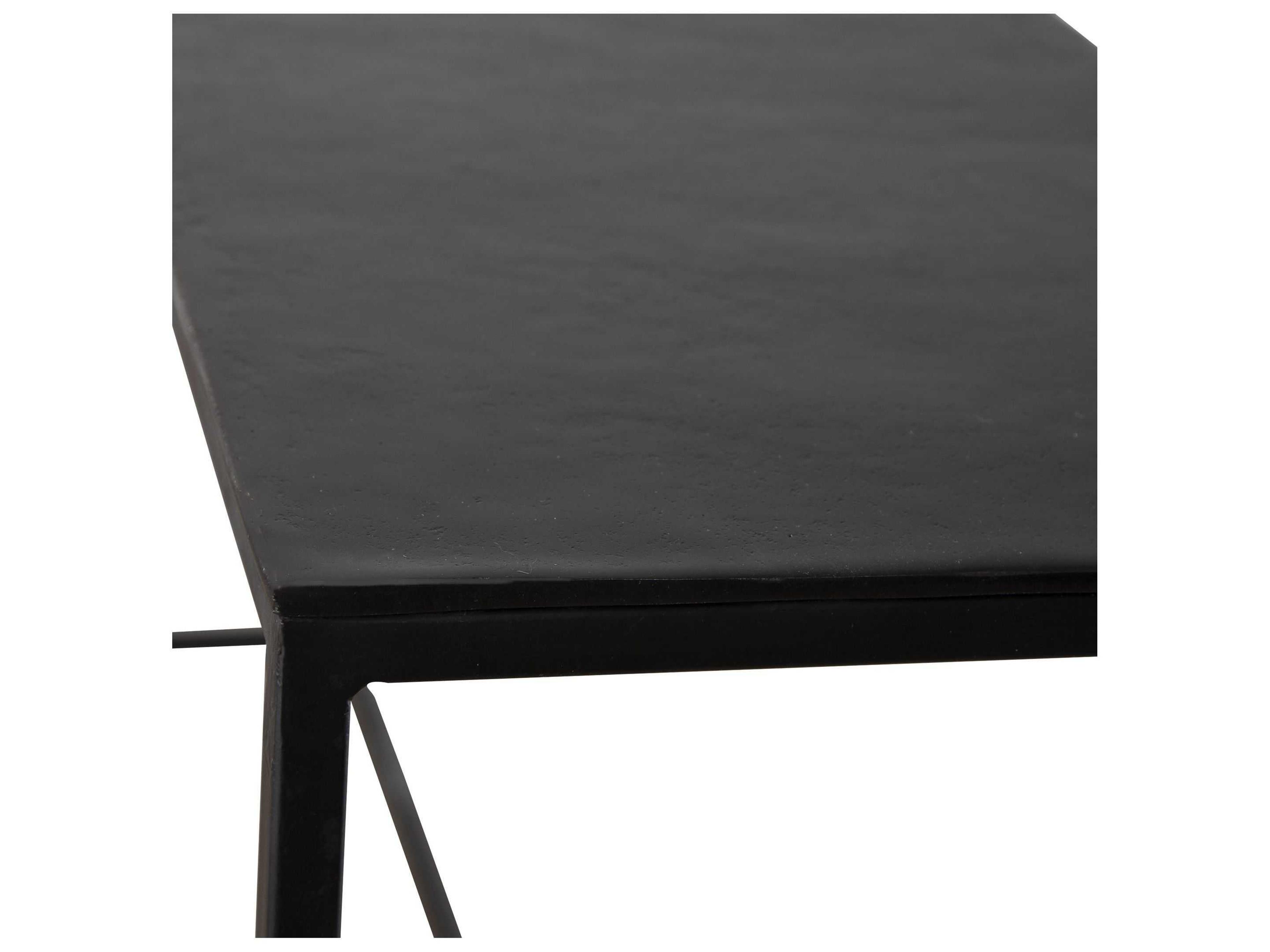 Uttermost Coreene Industrial Rectangular Metal Aged Black Console Table