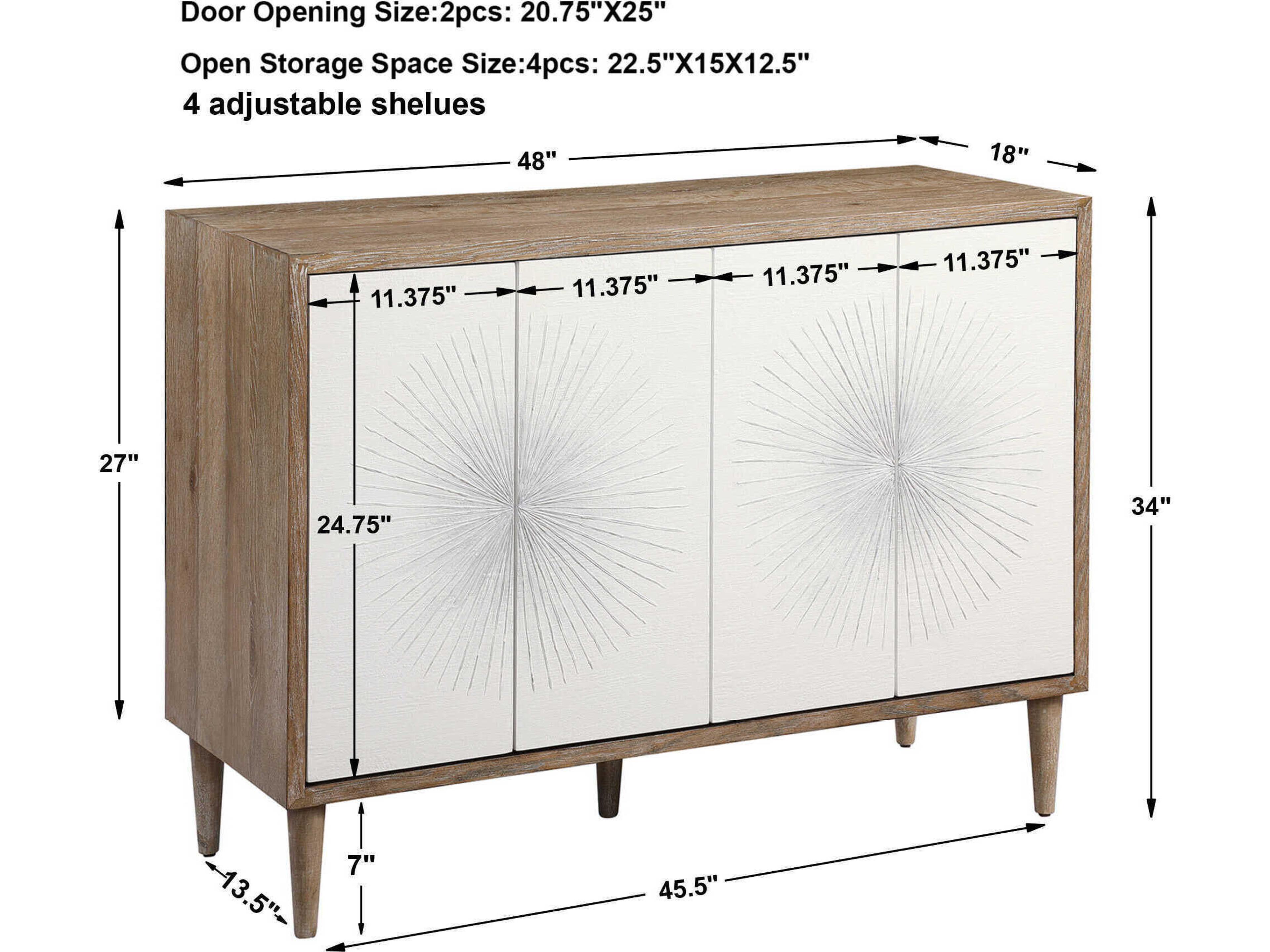 Uttermost Dani 48" Oak Wood Sideboard