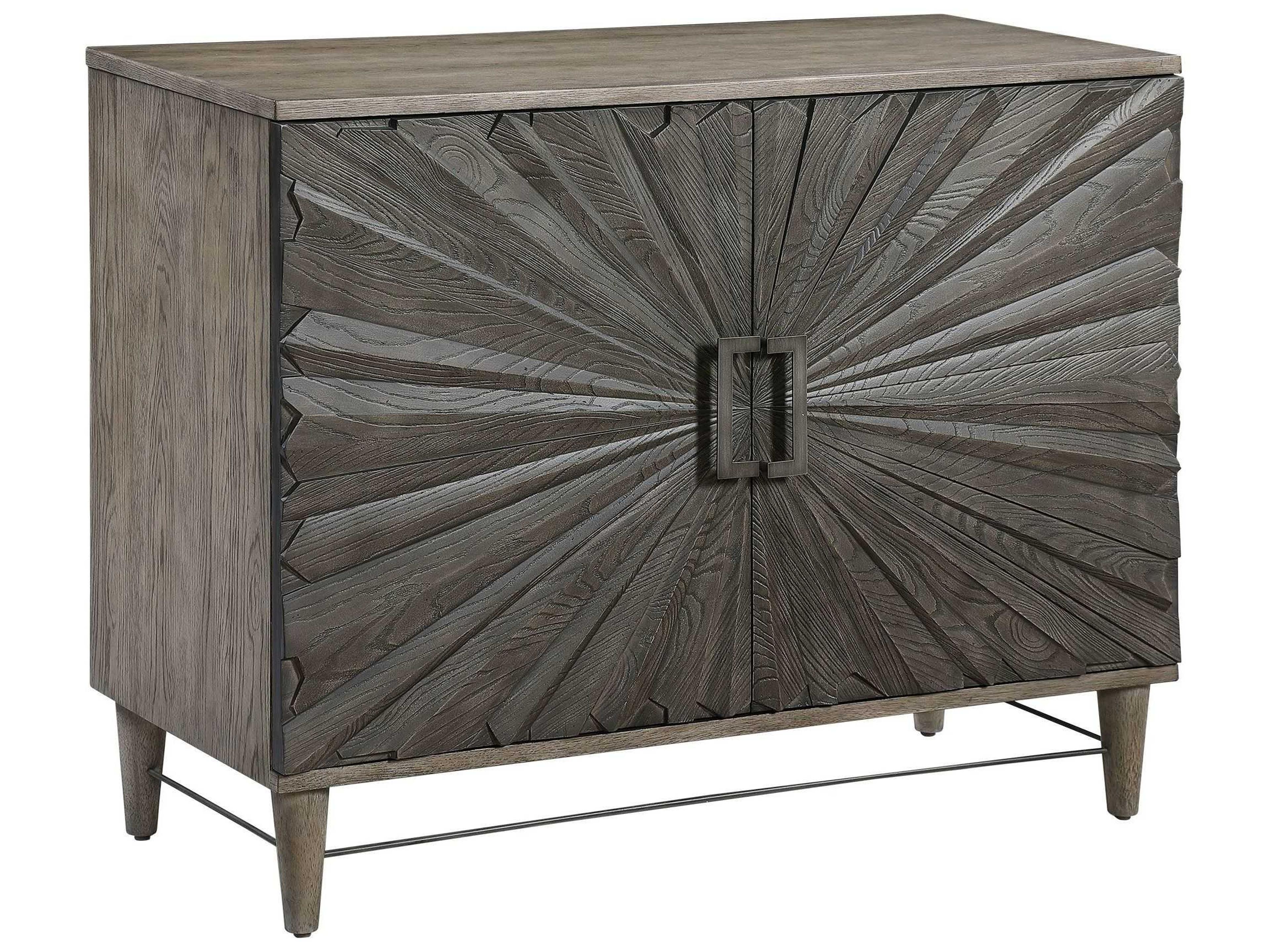 Shield Dark Ebony Oak Brown Wood Accent Chest