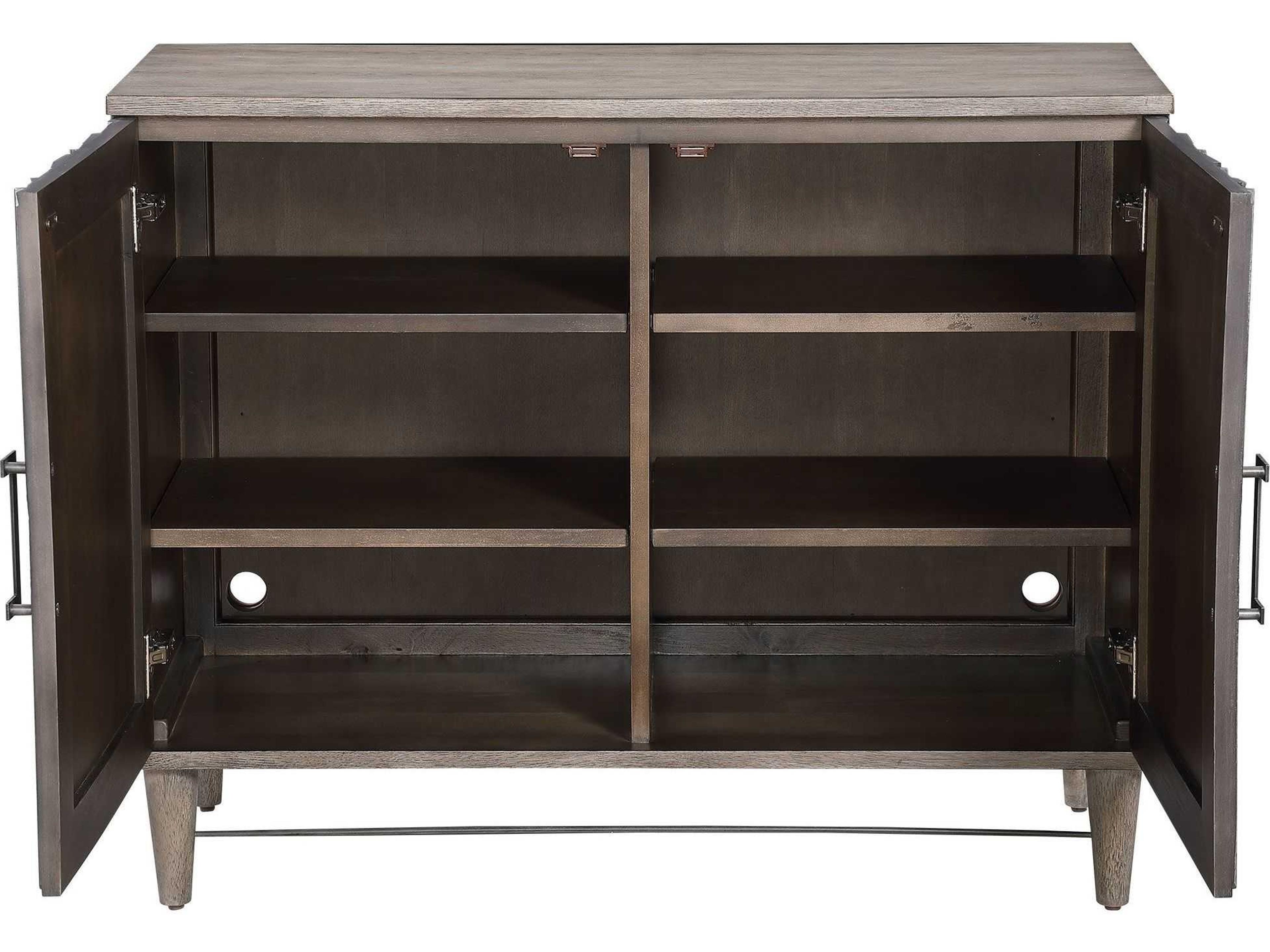 Uttermost Shield Dark Ebony Oak Brown Wood Accent Chest