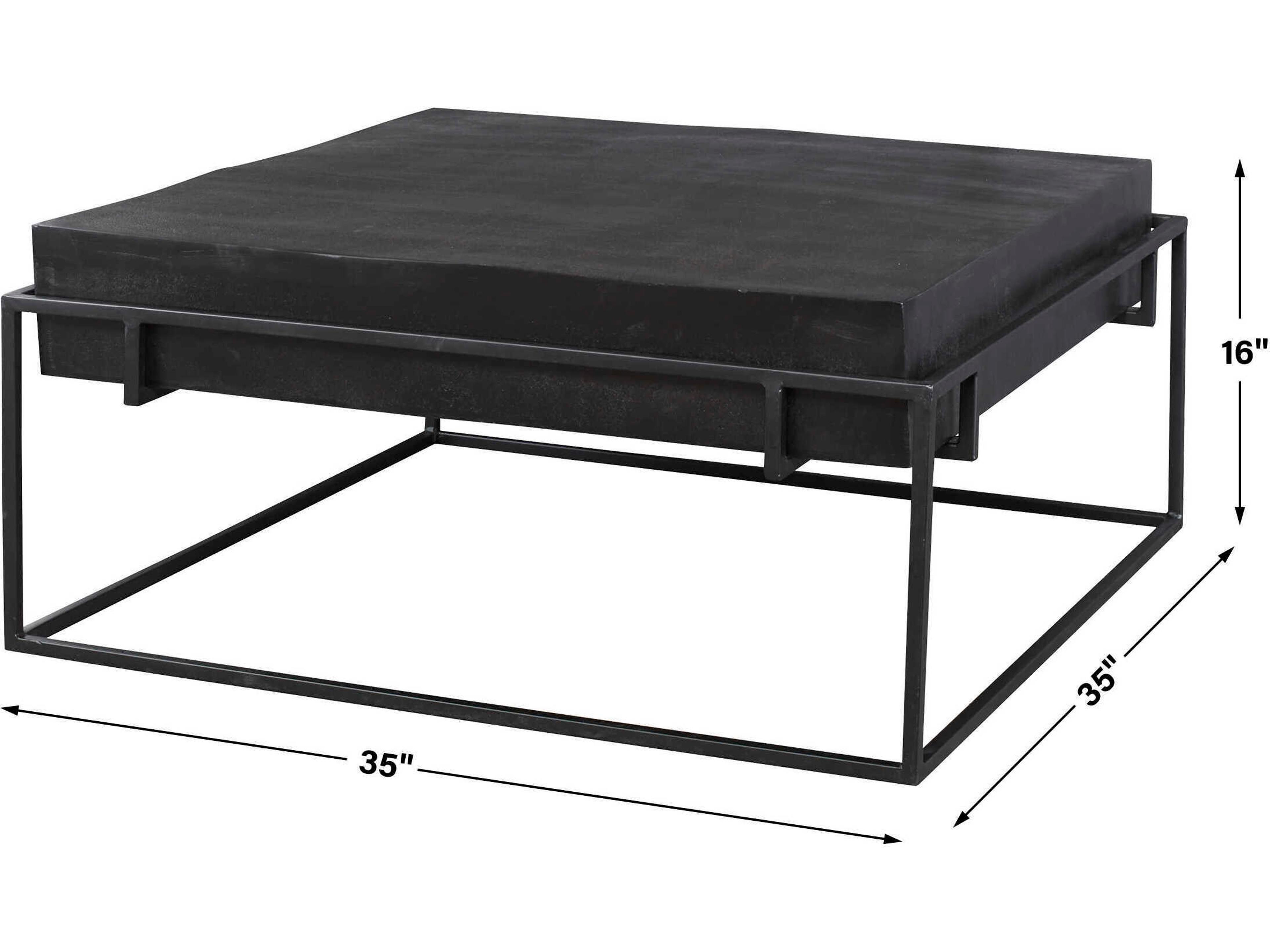 Uttermost Telone Square Metal Dark Oxidized Black Coffee Table