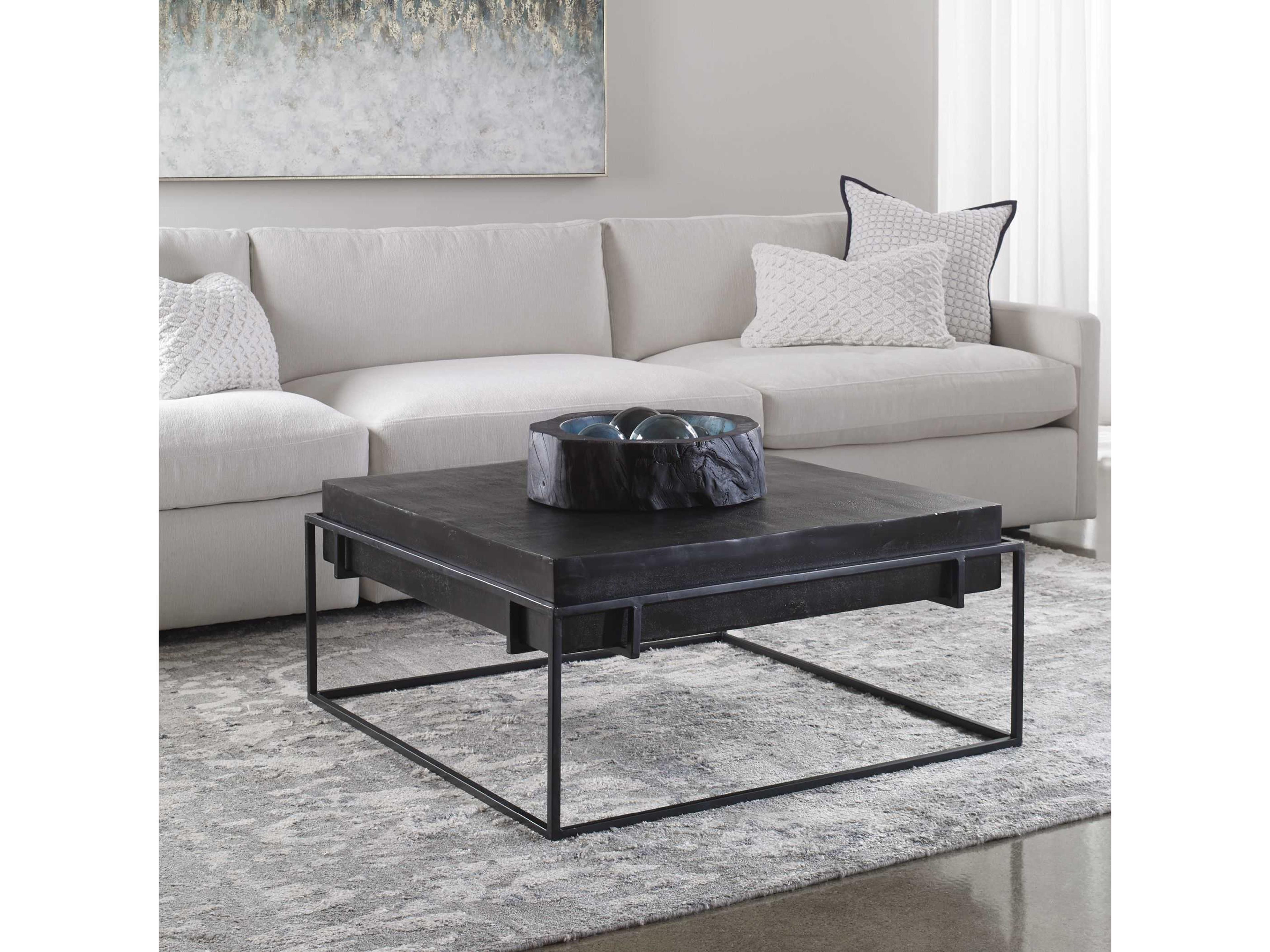 Uttermost Telone Square Metal Dark Oxidized Black Coffee Table