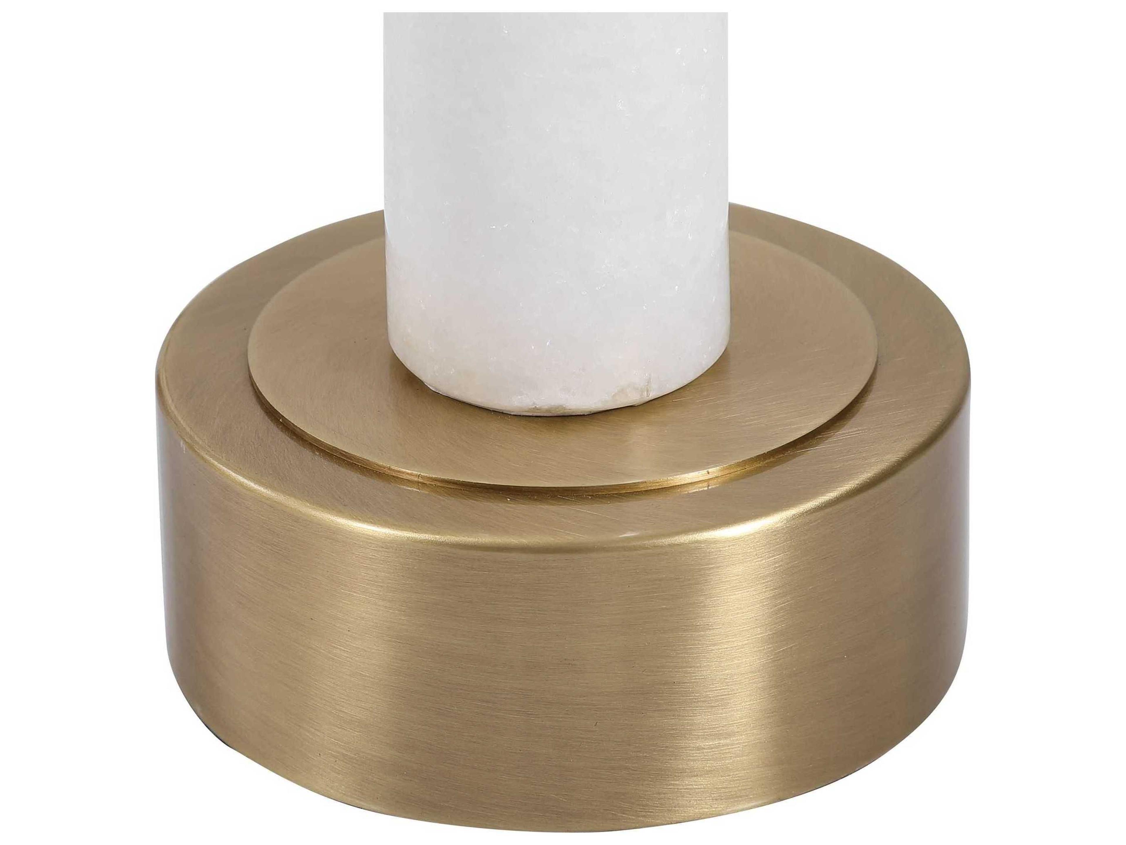 Uttermost Portsmouth Round Glass Brushed Brass End Table