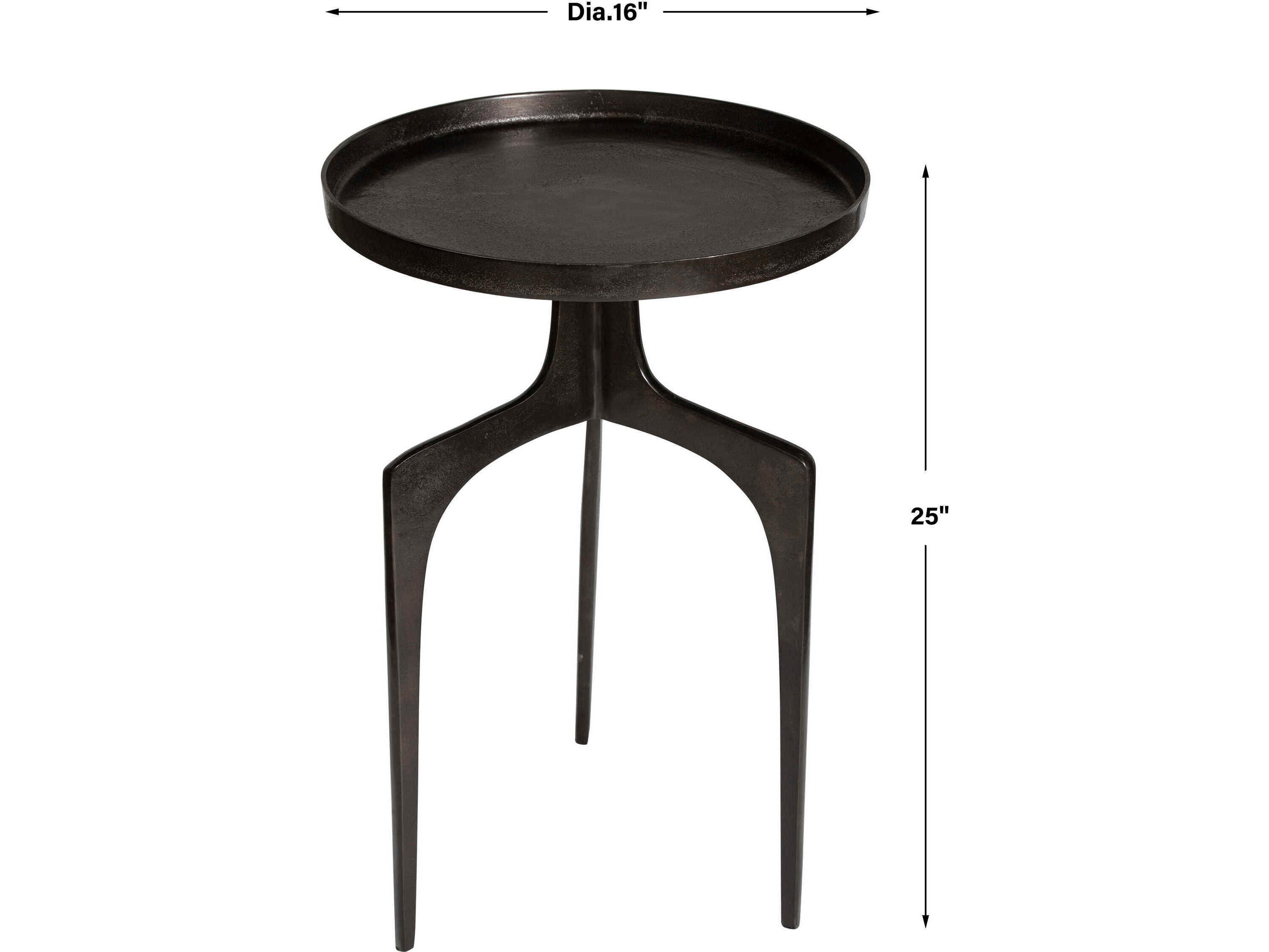 Uttermost Kenna Round Metal Plated Antique Bronze End Table