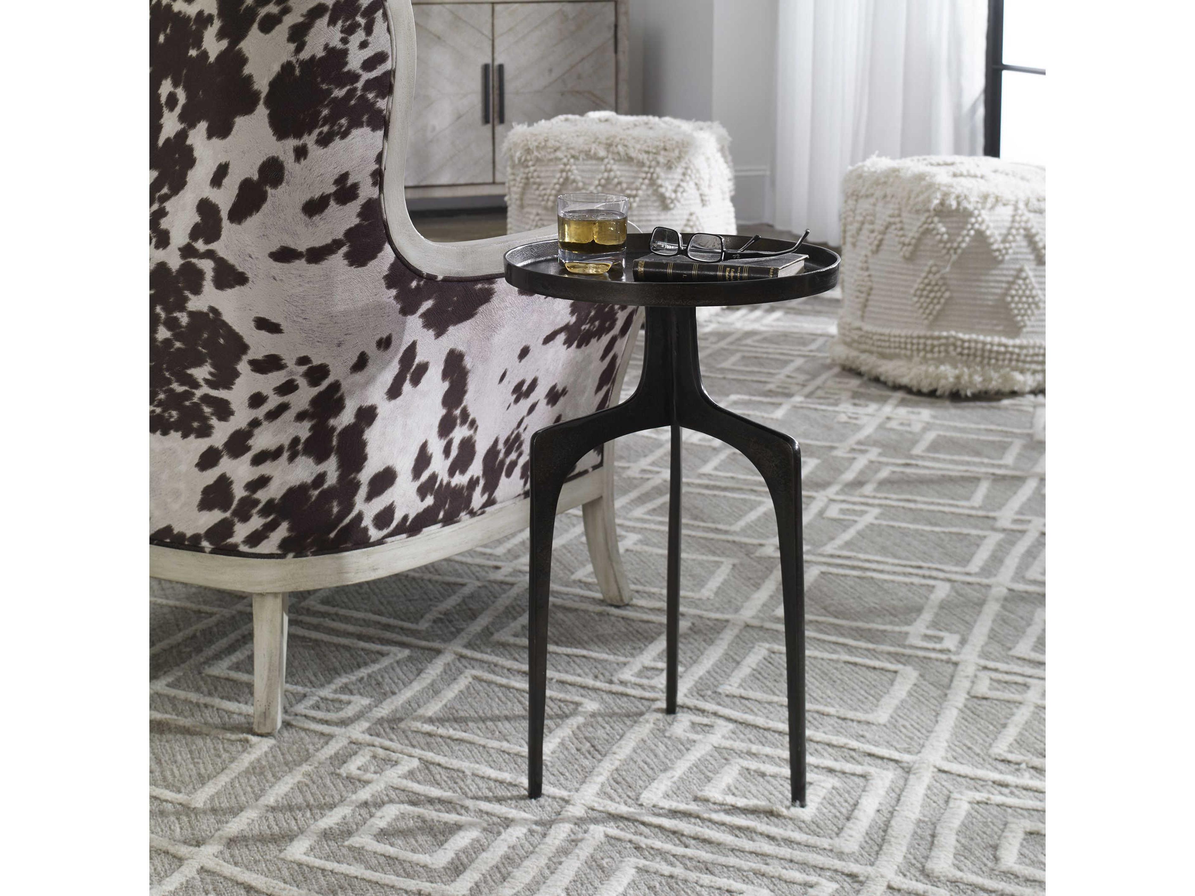 Uttermost Kenna Round Metal Plated Antique Bronze End Table