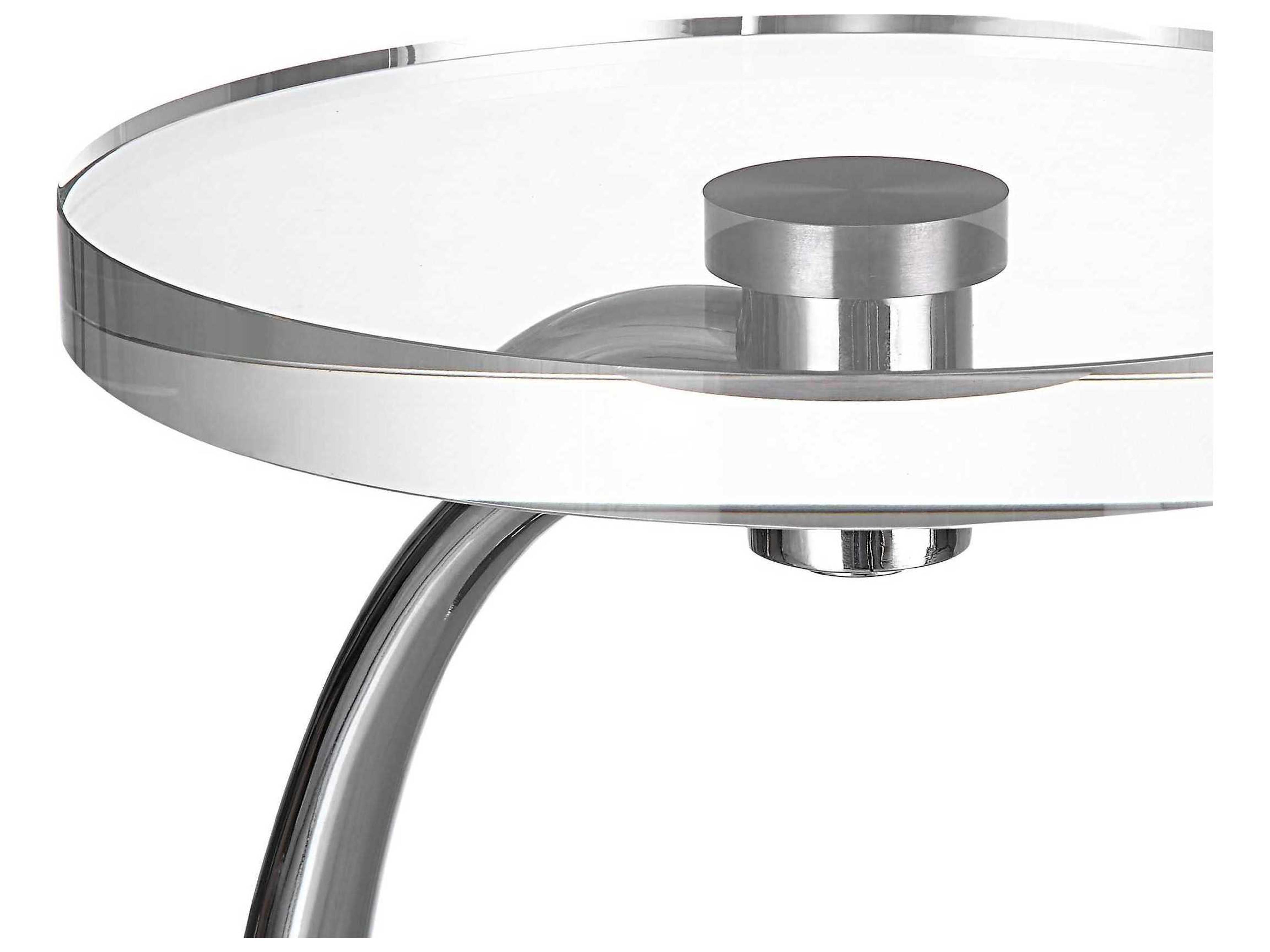 Uttermost Waveney Round Glass Polished Nickel End Table