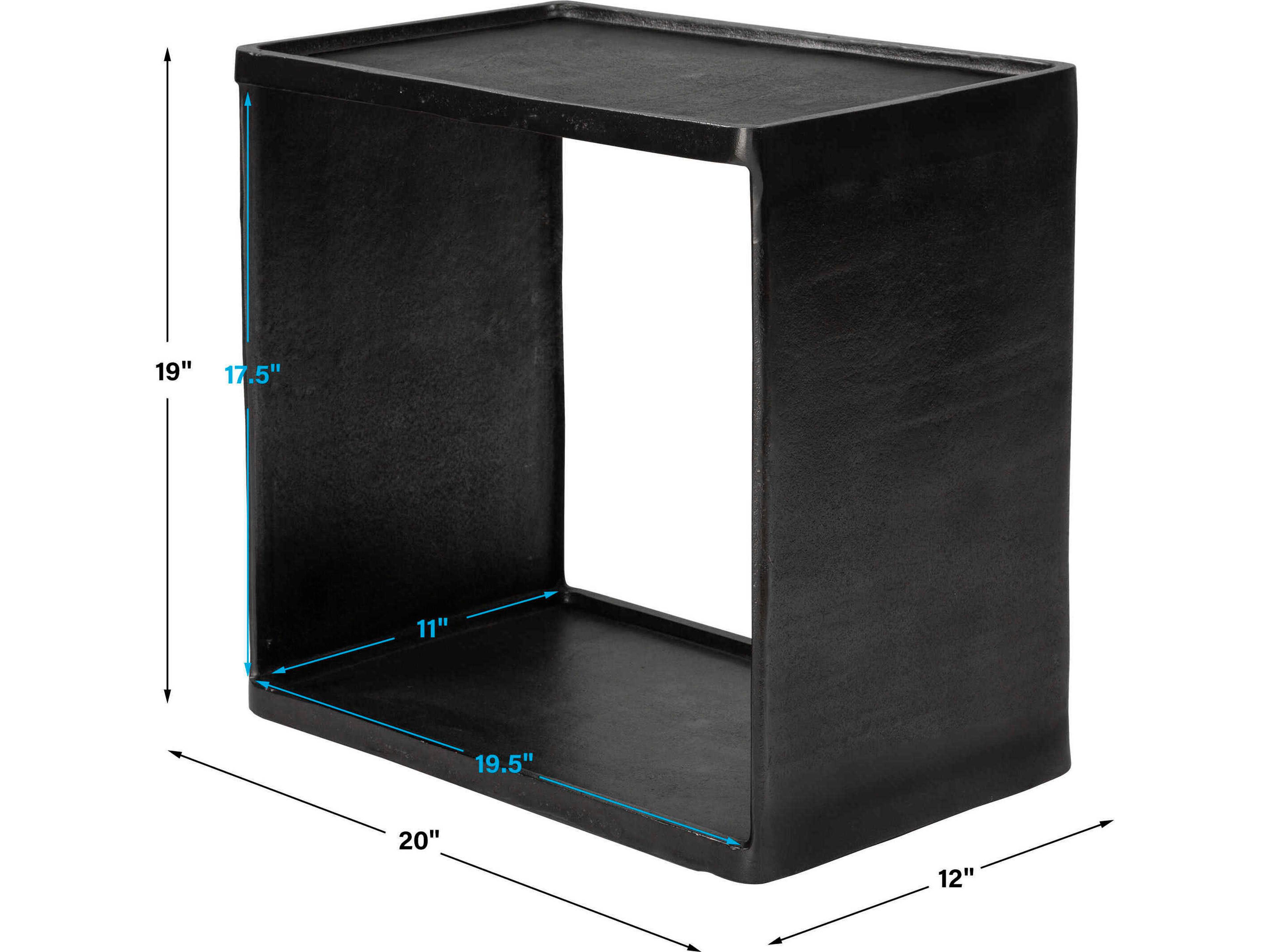 Uttermost Derwent Rectangular Metal Dark Antique Nickel End Table