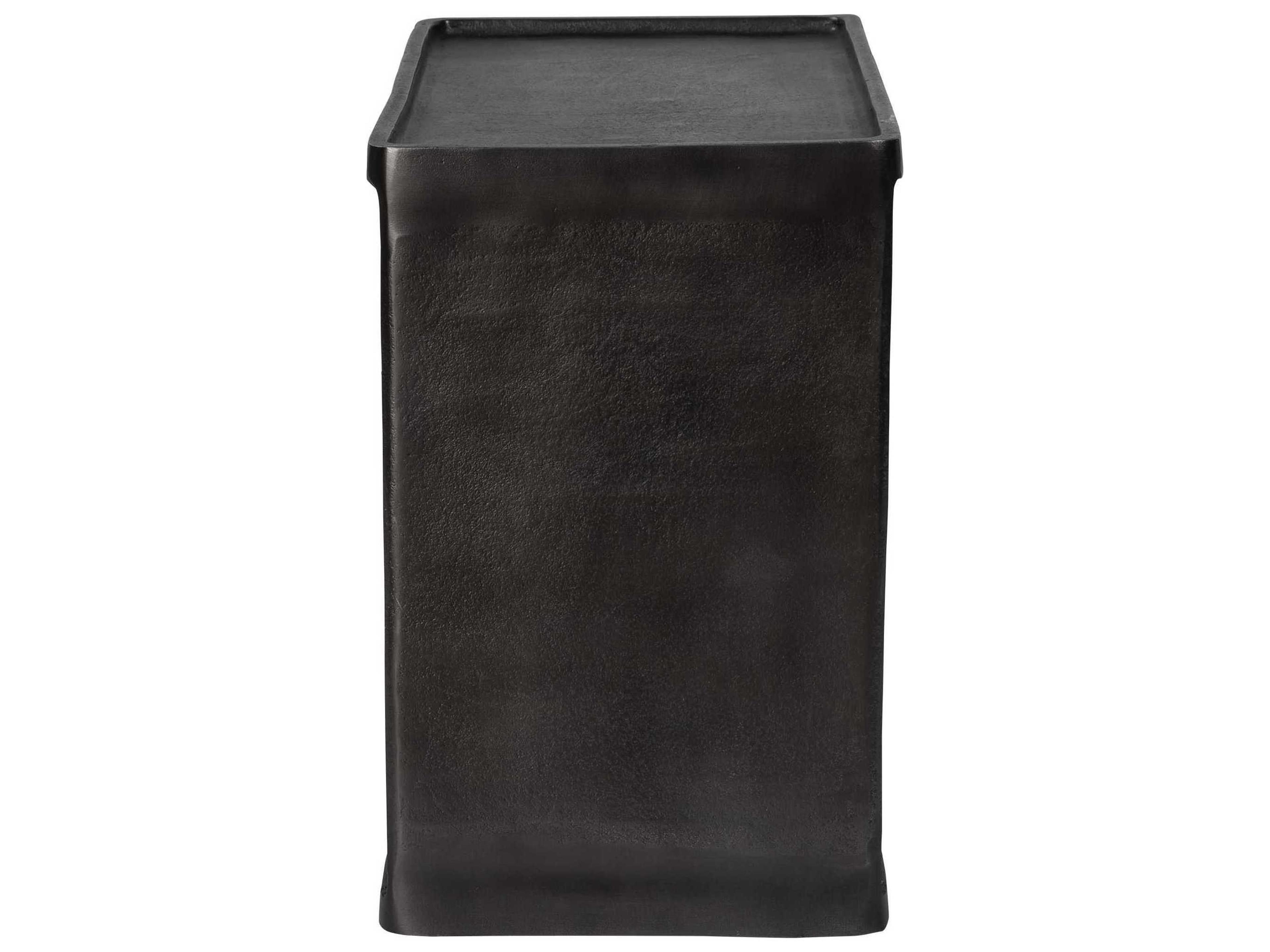 Uttermost Derwent Rectangular Metal Dark Antique Nickel End Table